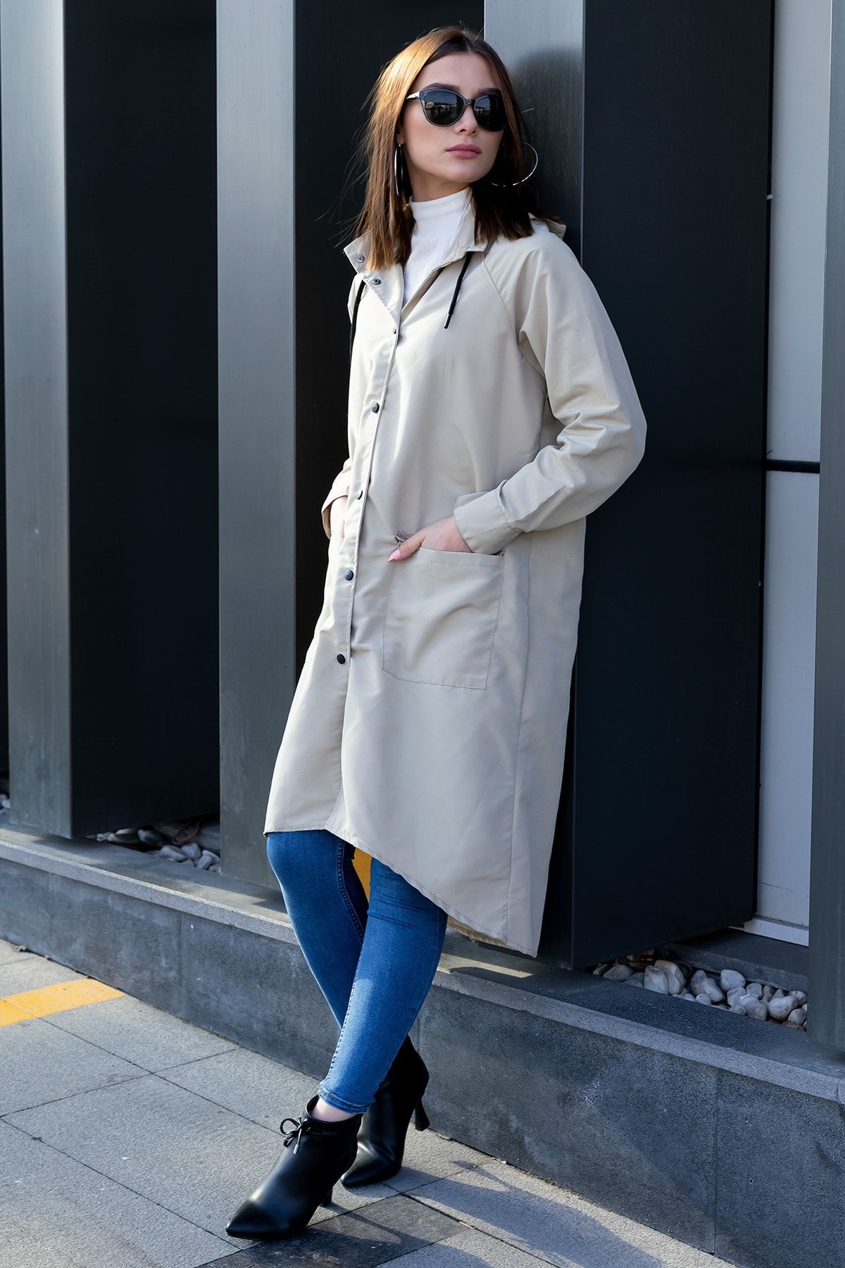 DParis Oversize Düğmeli Trençkot