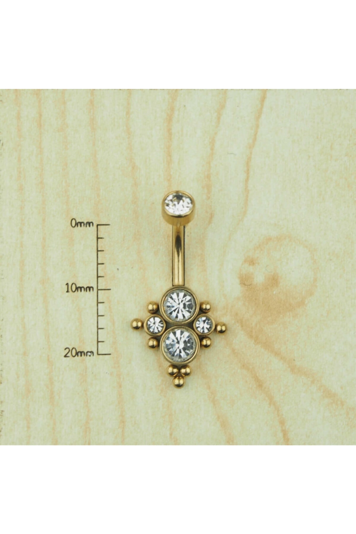 Abuksubukşeyler 8mm Tek Taşlı Çelik Göbek Piercing