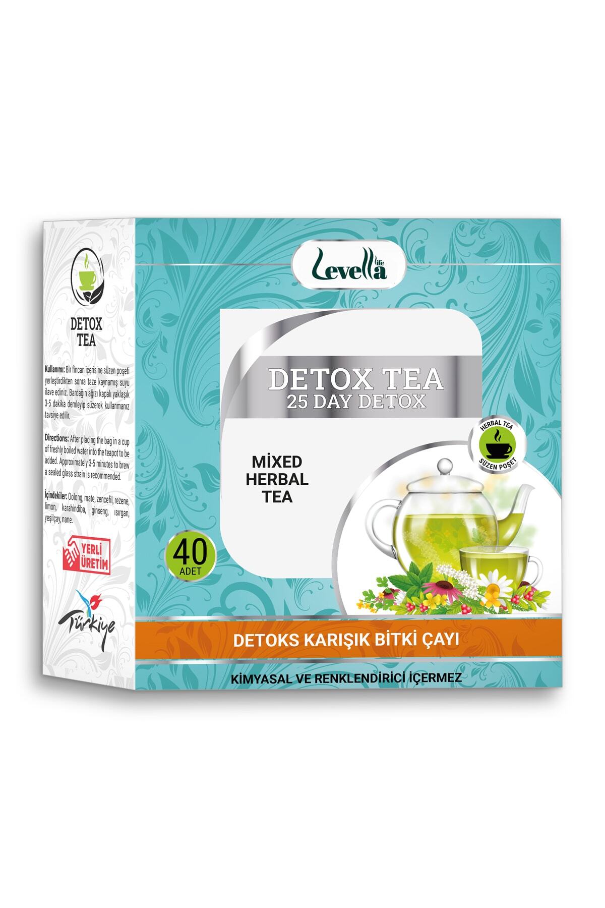 levellalife Detox Tea Karışık Bitki Çayı 40'lı Süzen Poşet