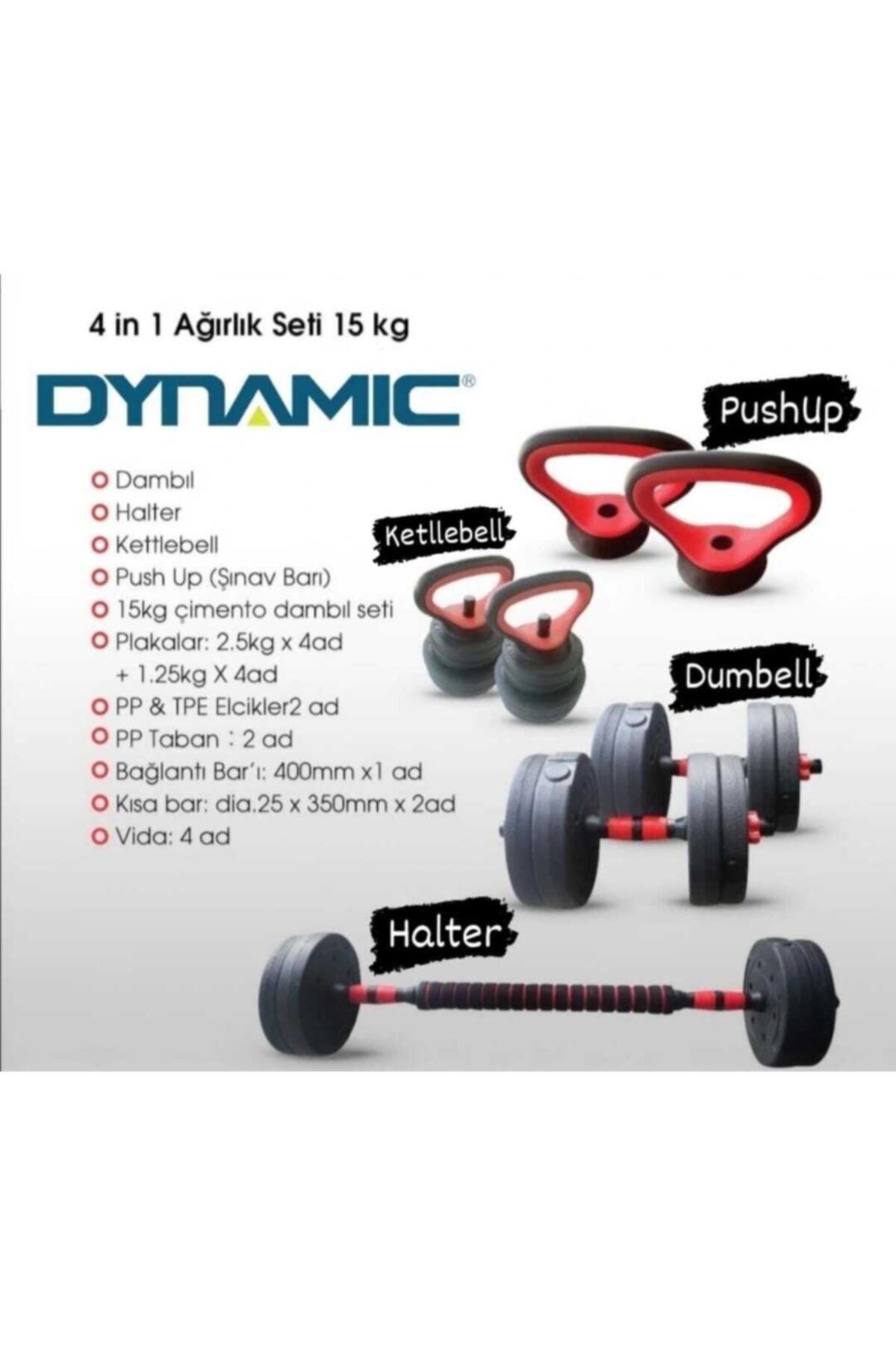 Dynamic 4 In1 Ağırlık Seti 15 Kg
