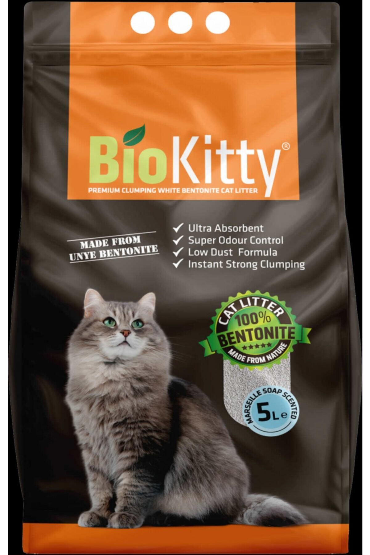 BioKitty 5 Lt Ince Taneli Marsilya Sabun Kokulu Kedi Kumu