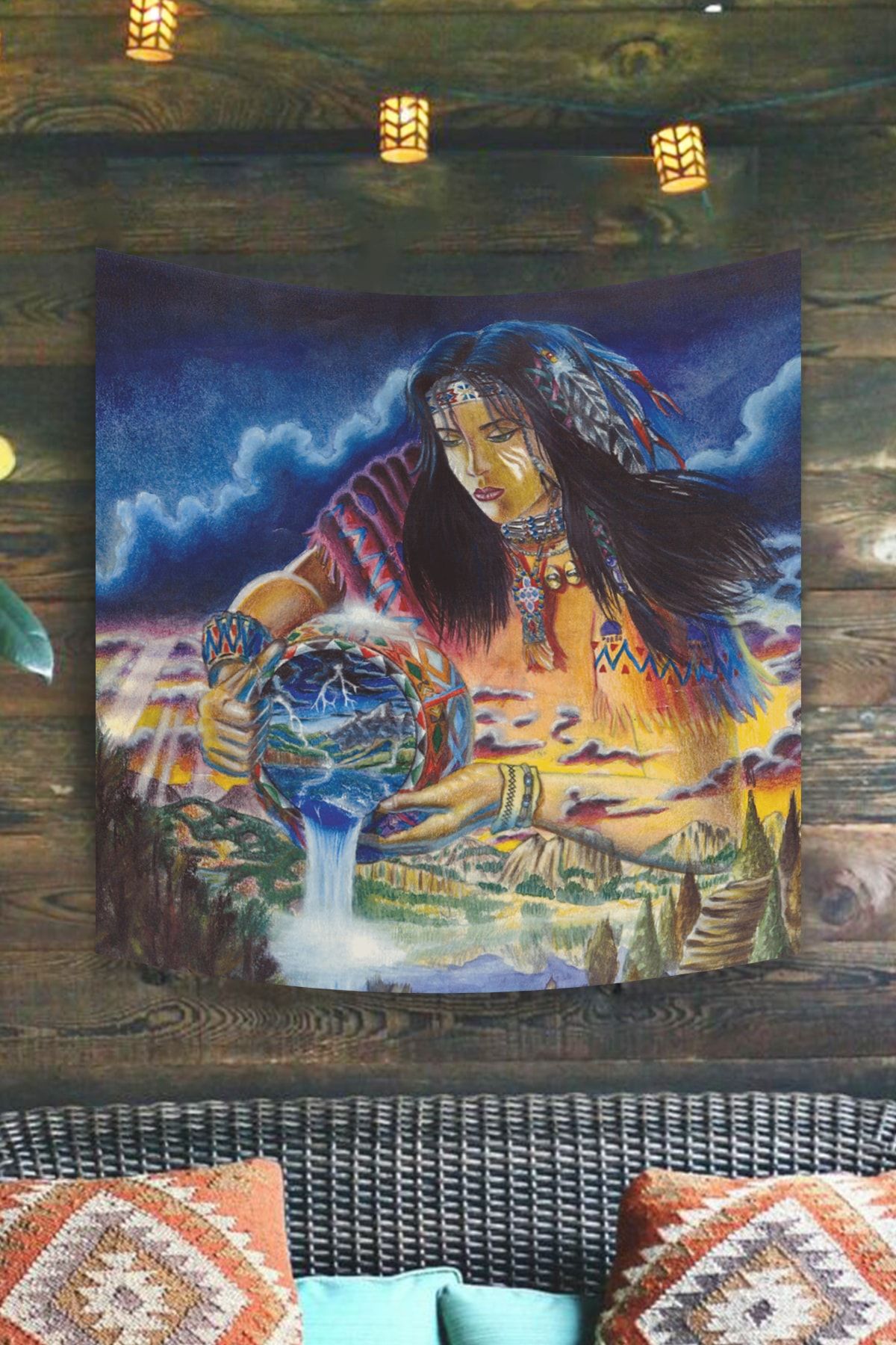 BiTablom Shawnee Indian Spirit Kokumthena Duvar Halısı