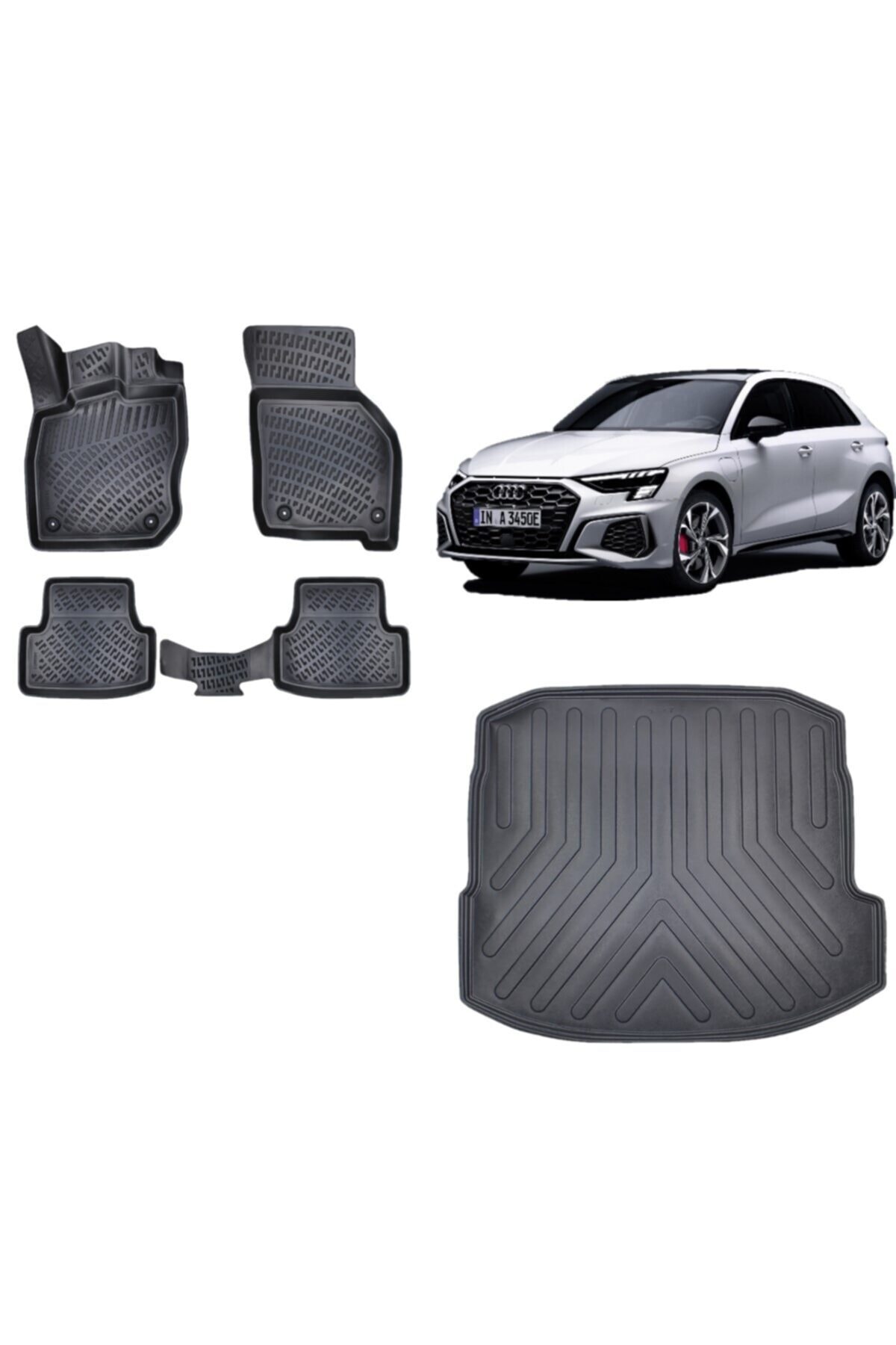 Rizline Audi A3 Hb 2020 Sonrası Bagaj Havuzu+3d Havuzlu Paspas Takımı