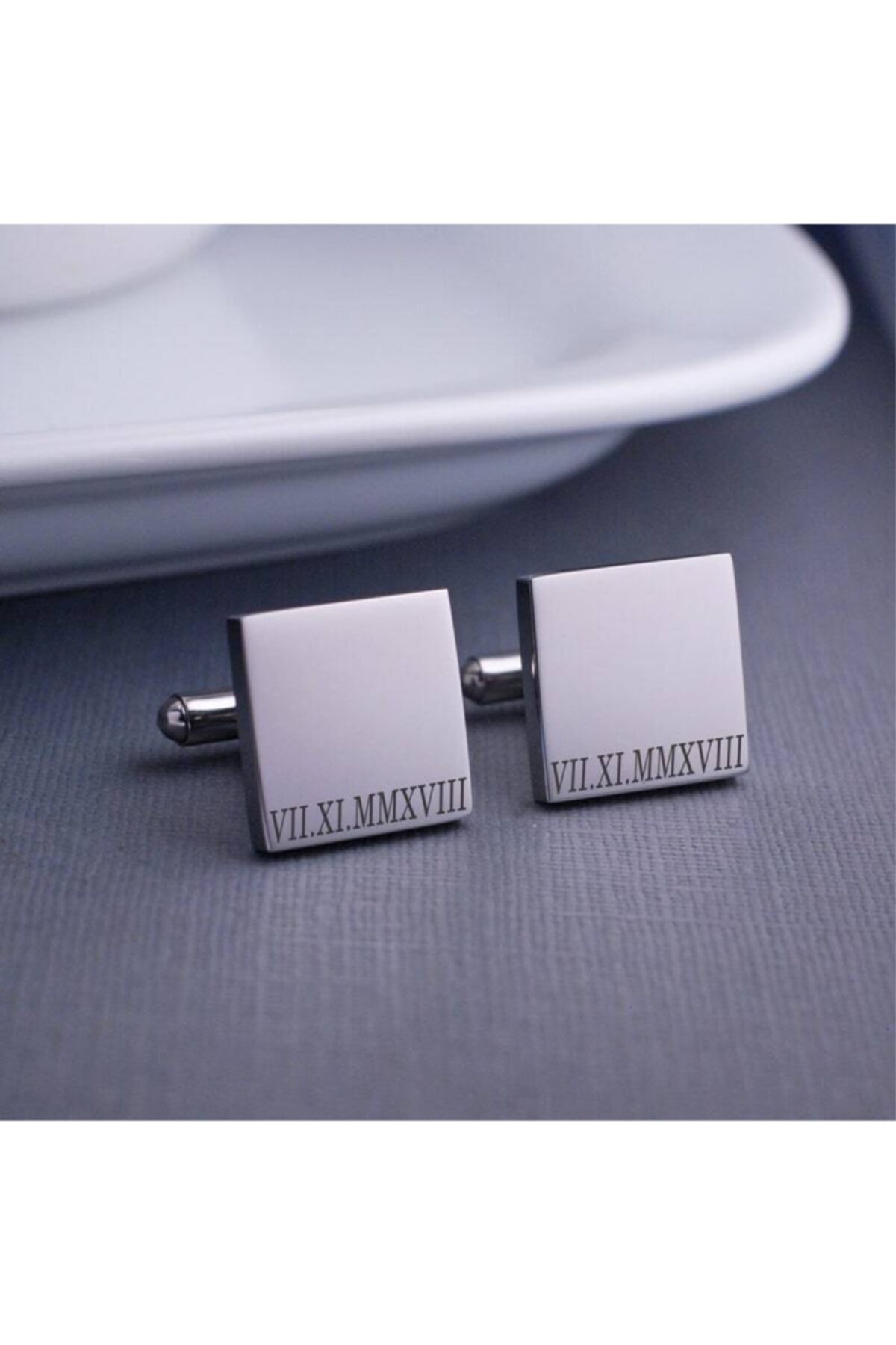 Nida Jewelry 925 Ayar Gümüş Romen Rakam Kol Düğmesi
