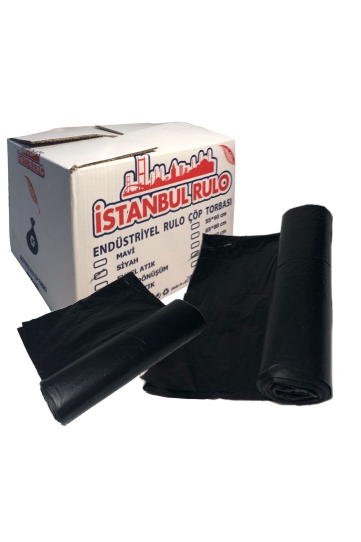 İstanbul Rulo 1 Koli 75 X 90 Siyah Baskısız Çöp Poşeti 6 Kg 10x10 100 Adet
