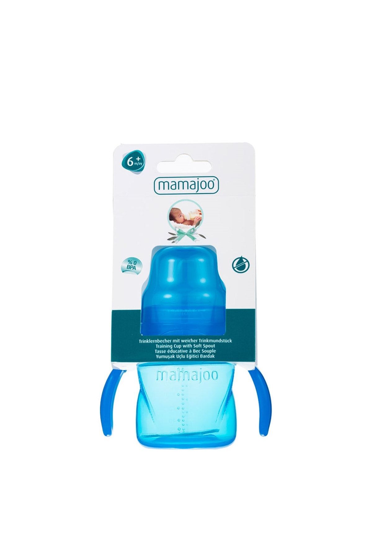 AVENT Mamajoo Kulplu Akıtmaz Eğitici Bardak 160 Ml & Anti-kolik Bardak Ucu-mavi