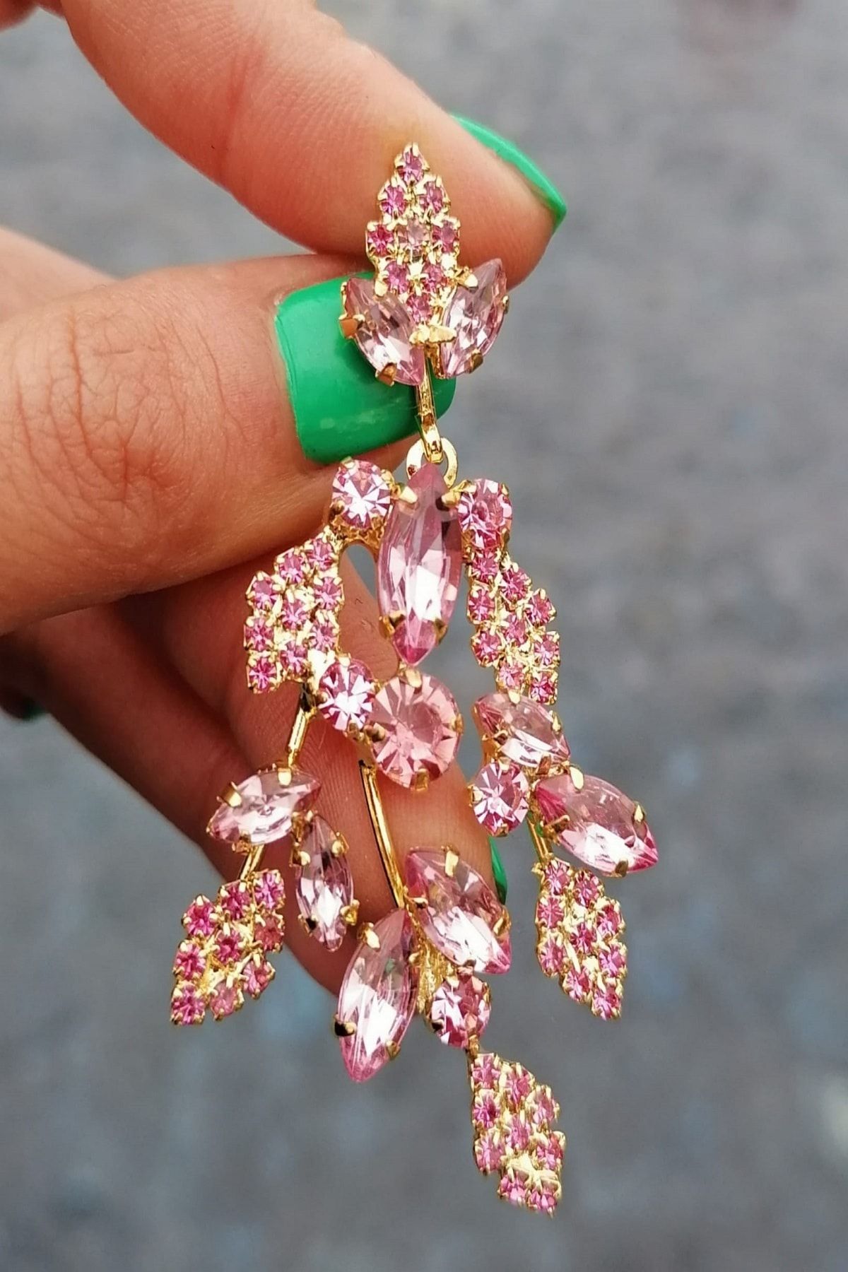 TAKİCANSS Pembe Abiye Küpe