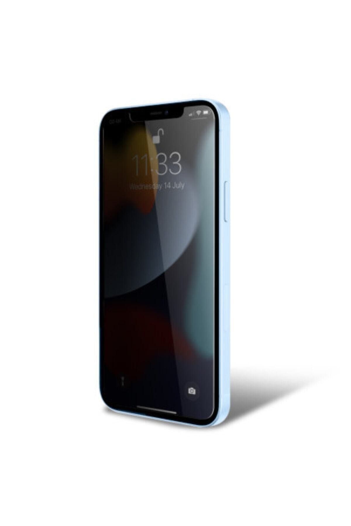 Telehome Uyumlu Iphone 13 Pro Kırılmaz Cam Privacy Hayalet Tam Kaplayan Ekran Koruyucu