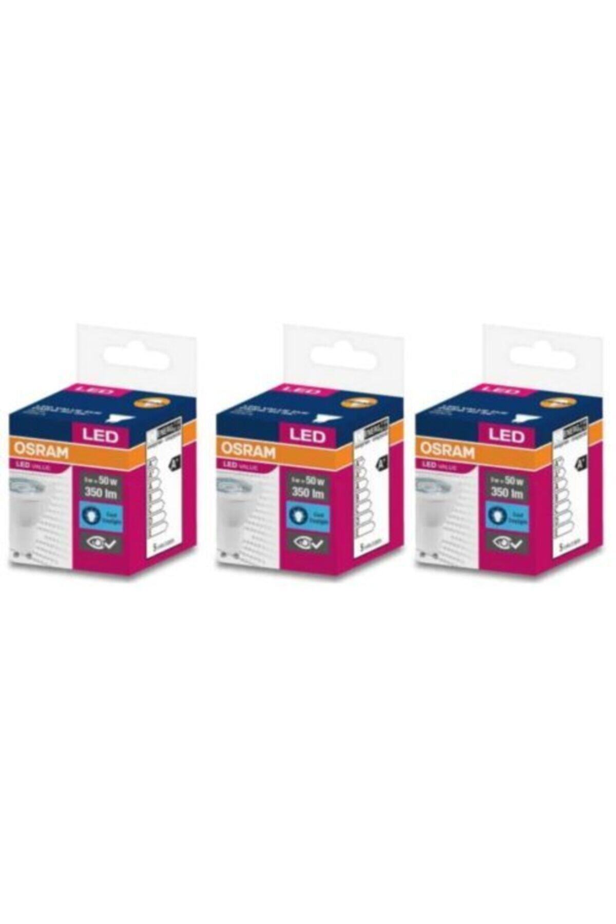 Osram Gu10 5w Led Ampul 6500k Beyaz Işık 3'lü Paket