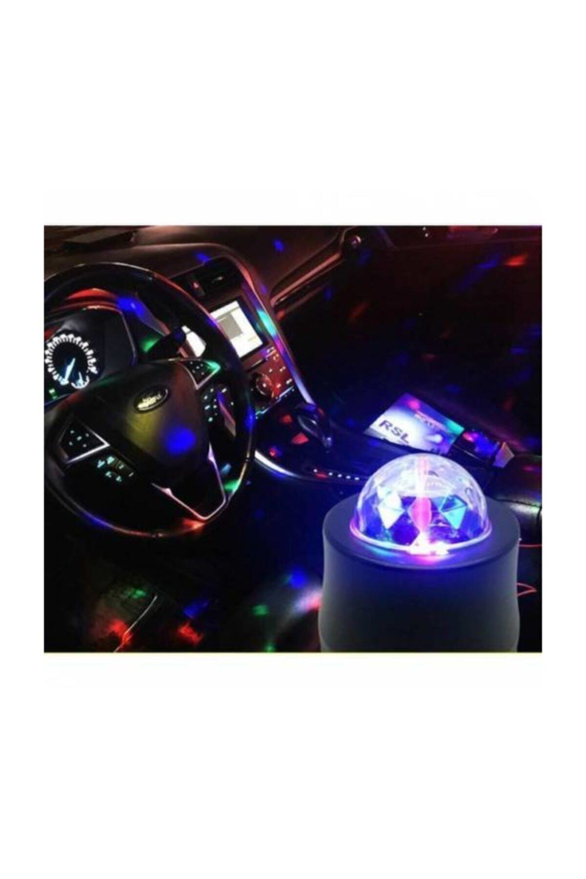 Ledim Müziğe Ve Sese Duyarlı Usb Girişli Araç Içi Mini Disko Topu Parti Iphone