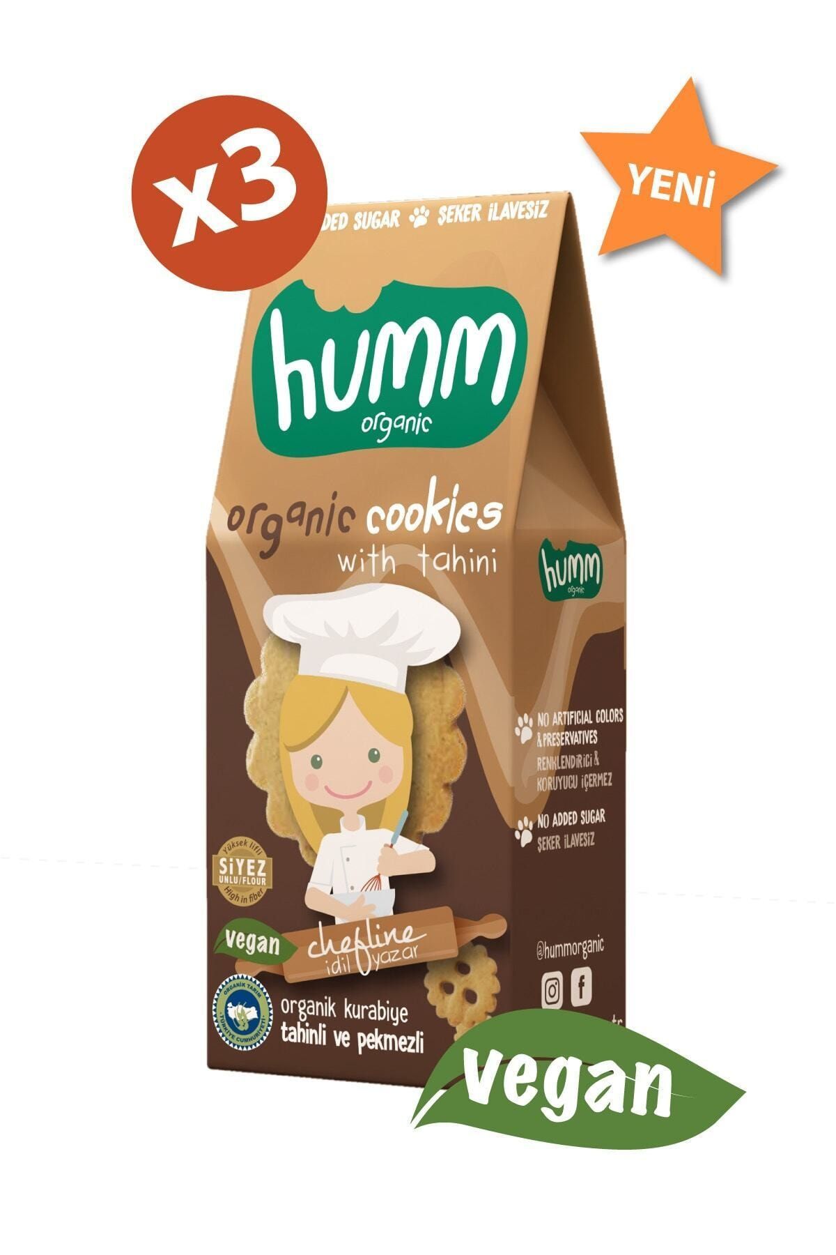 Humm Organic Organik Chefline Tahinli Pekmezli Vegan Kurabiye 55g X 3 Adet