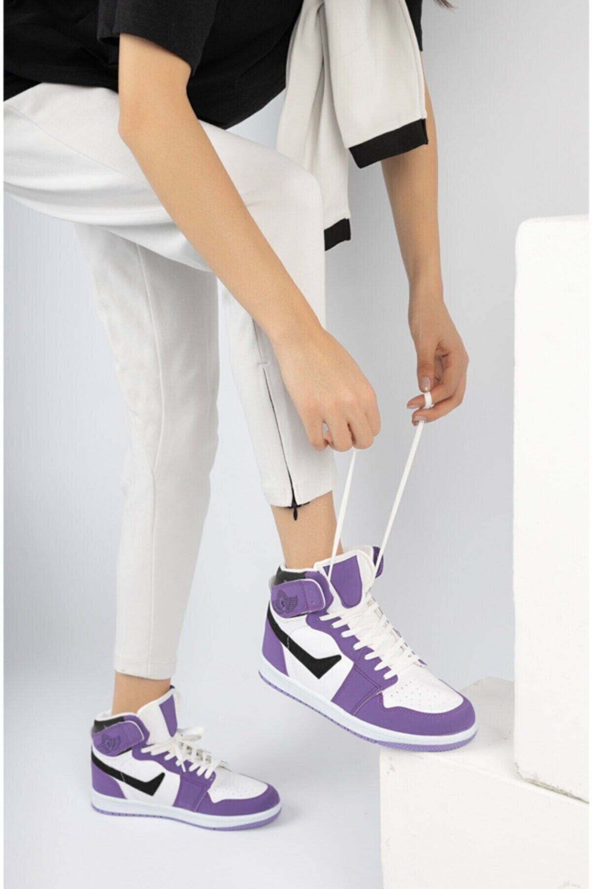 NewStep Bilekli Spor Ayakkabı Retro 1 8070 Mor