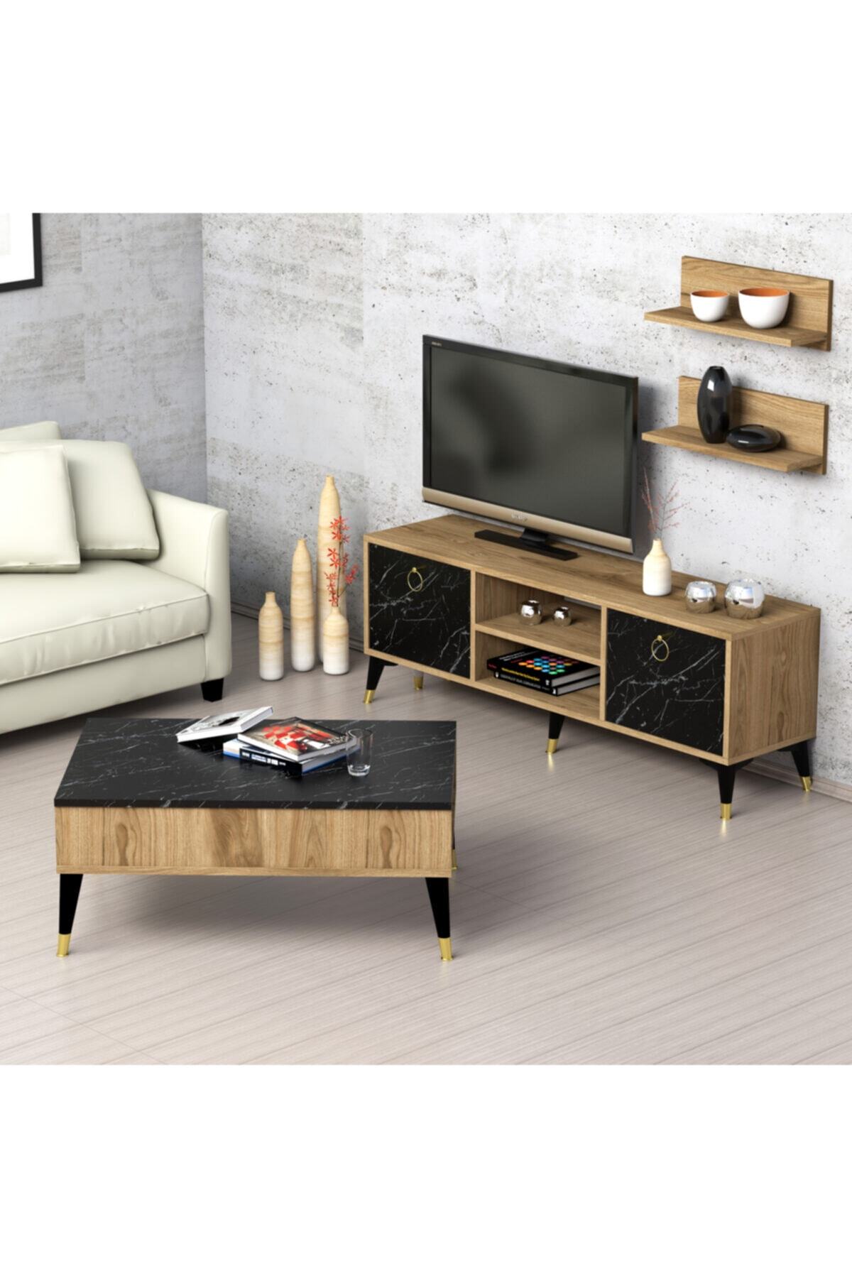 Leaf Decor Akçin Tv Ünitesi Orta Sehpa Set