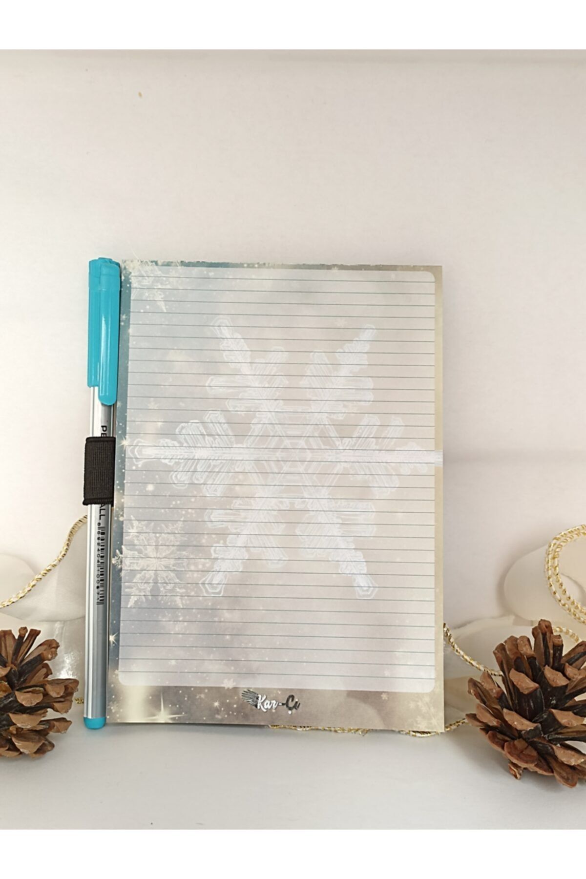 KarÇiBasım Nurçe Kartanesi Çizgili Sol, Kalemli Notluk / Not Defteri / Bloknot / Memopad