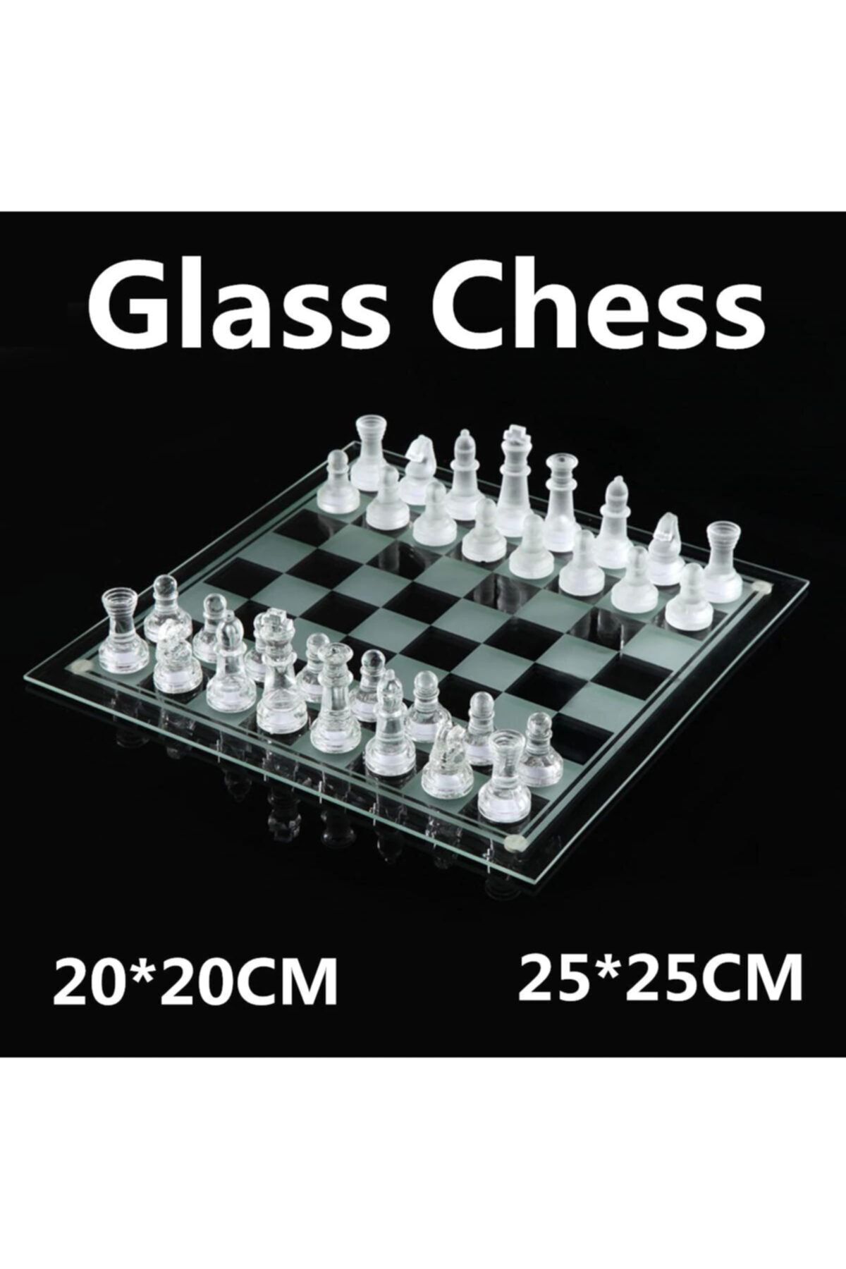 rüzgaravm Glass Chess Cam Satranç Takımı Dekoratif