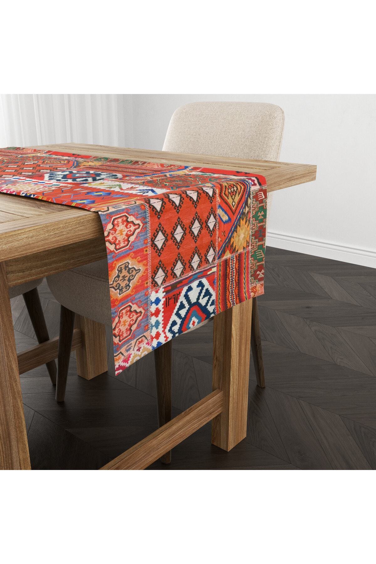 FUS BLUE Etnik Desenli Runner