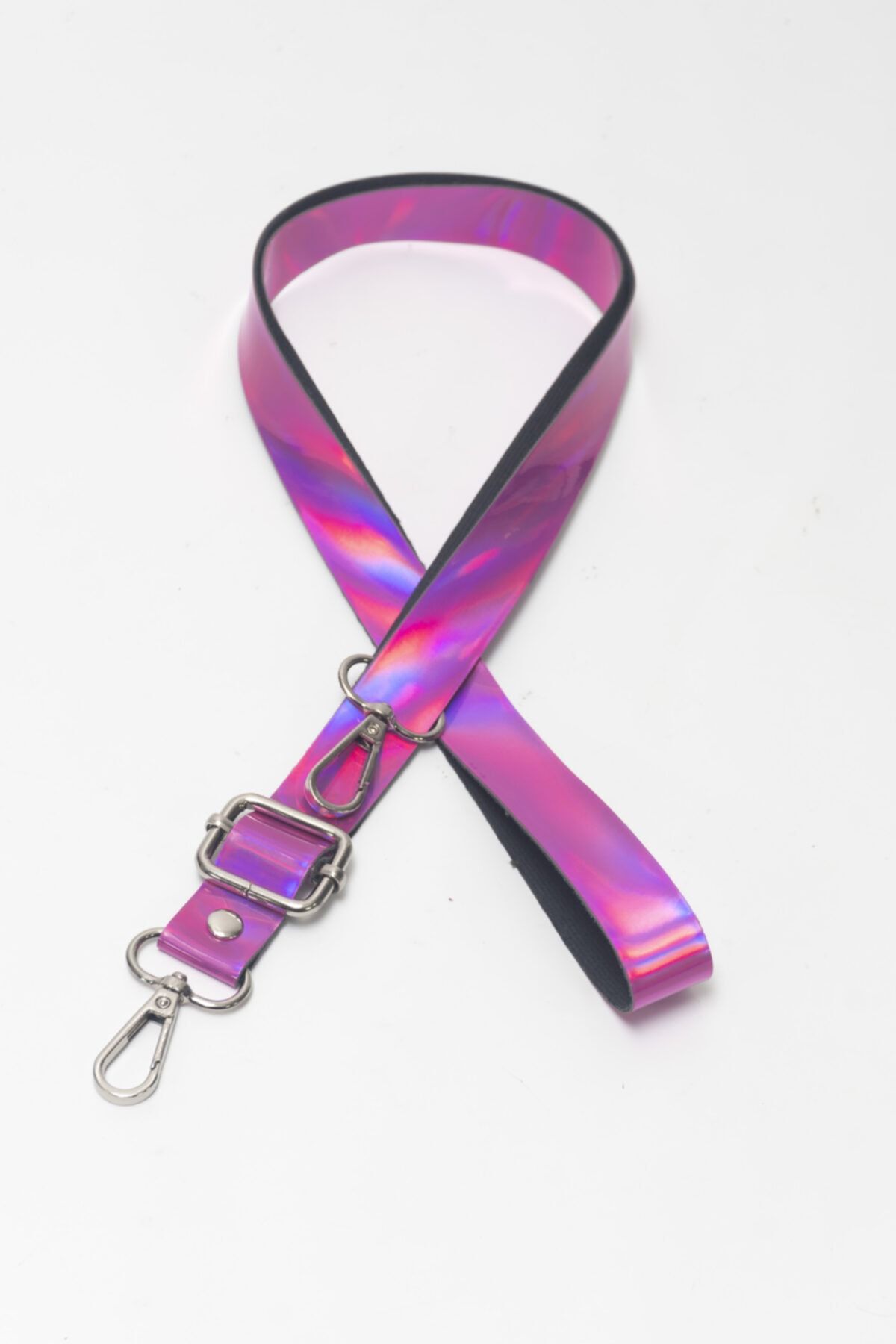Rof Bag Ayarlanabilir Pembe Hologram Çanta Ve Telefon Askısı(120cm 2.2 Cm)