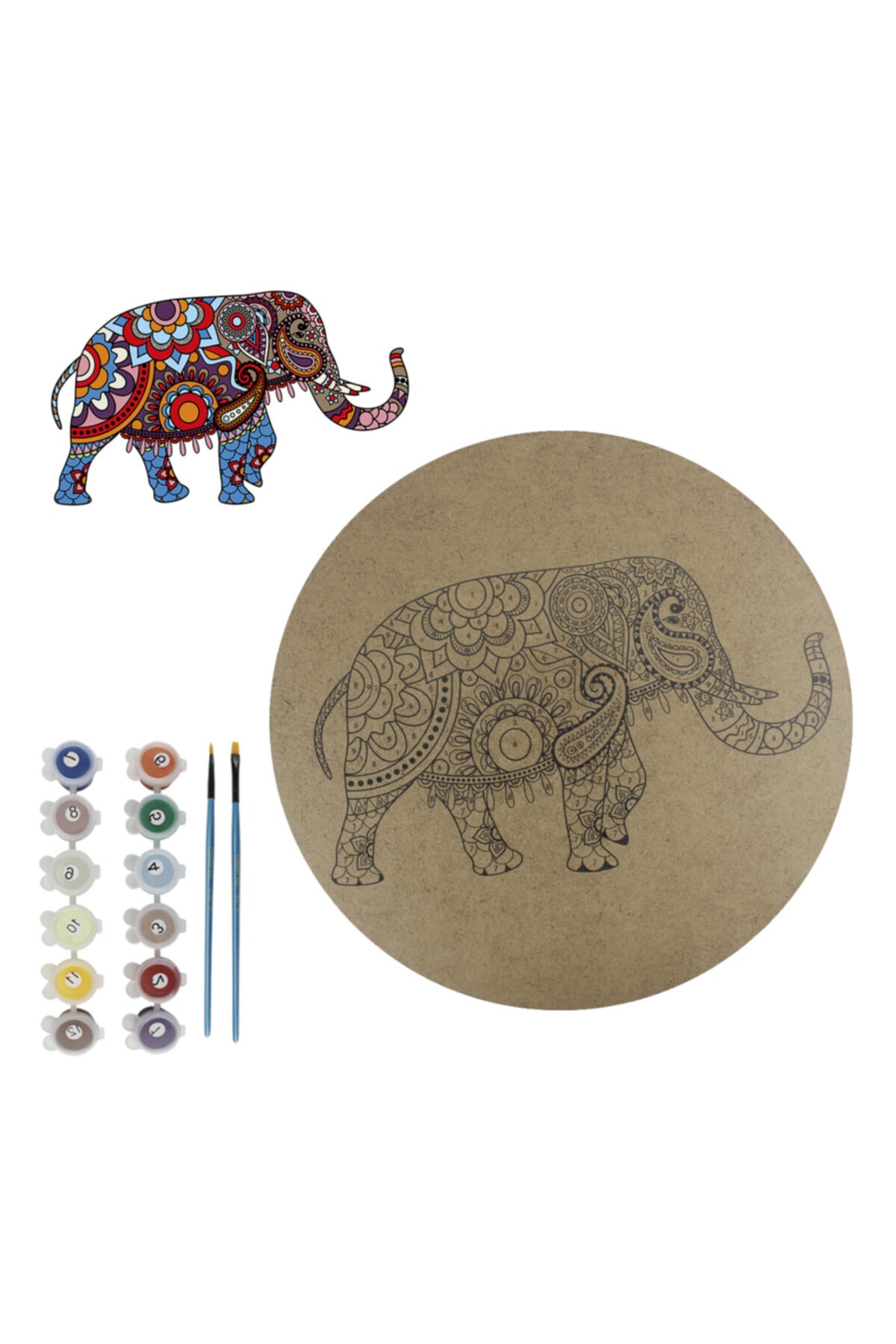 mesart Boyalı Sayılı Mandala 12'li Boyama Seti