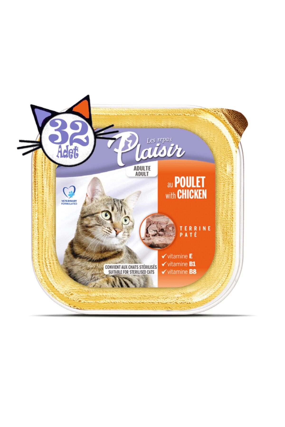 Plaisir Pate Tavuk Etli 100gr Yaş Kedi Maması 32adet