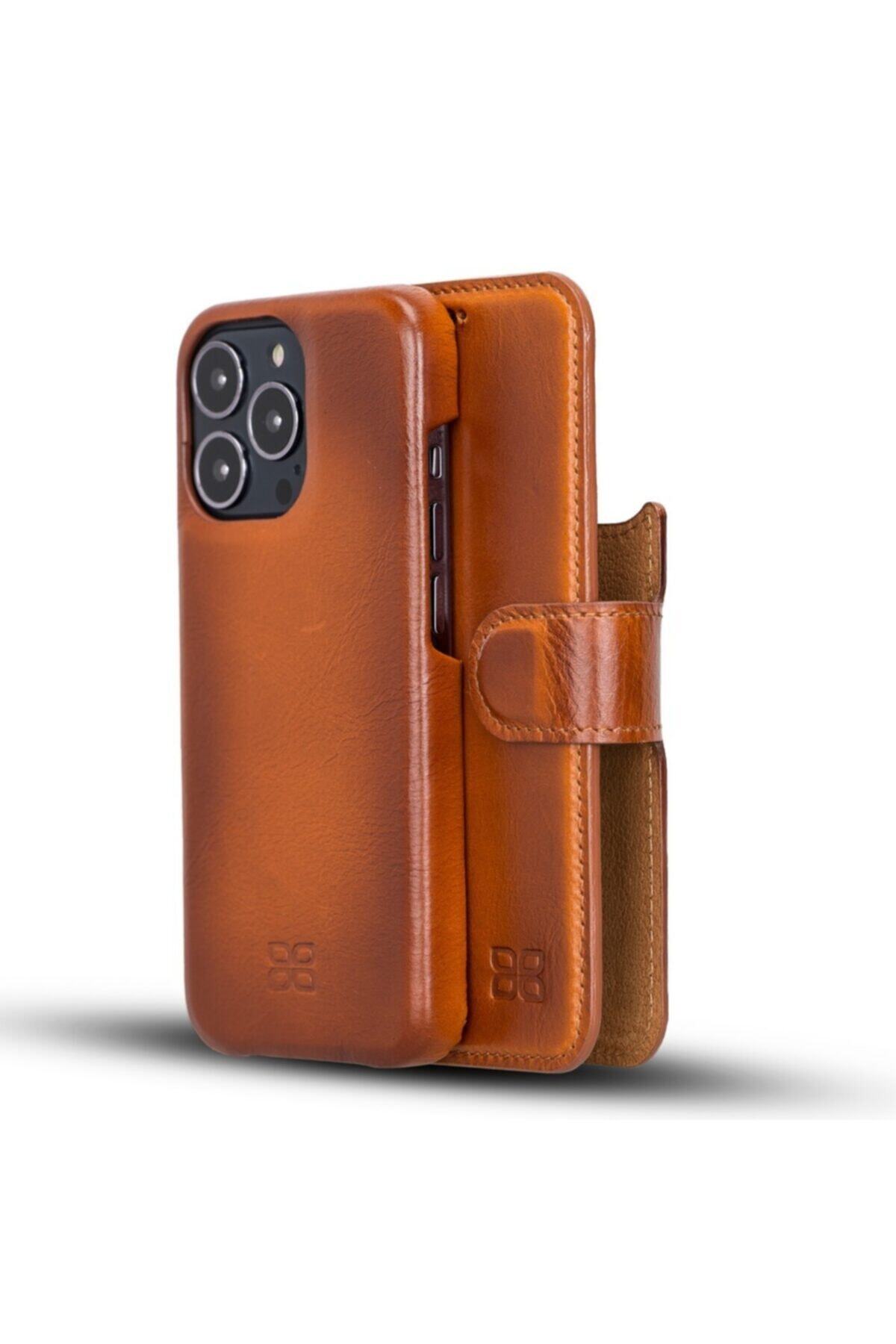 wugge Bouletta Apple Iphone 13 Pro Max Uyumlu Deri Cüzdanlı Kılıf F360 Rst2ef Taba