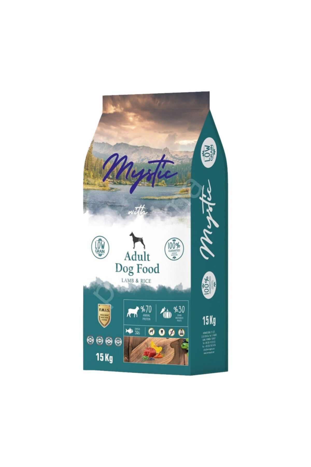 HİLALSHOP Mystic Az Tahıllı Yetişkin Kuzulu Köpek Maması 15 Kg