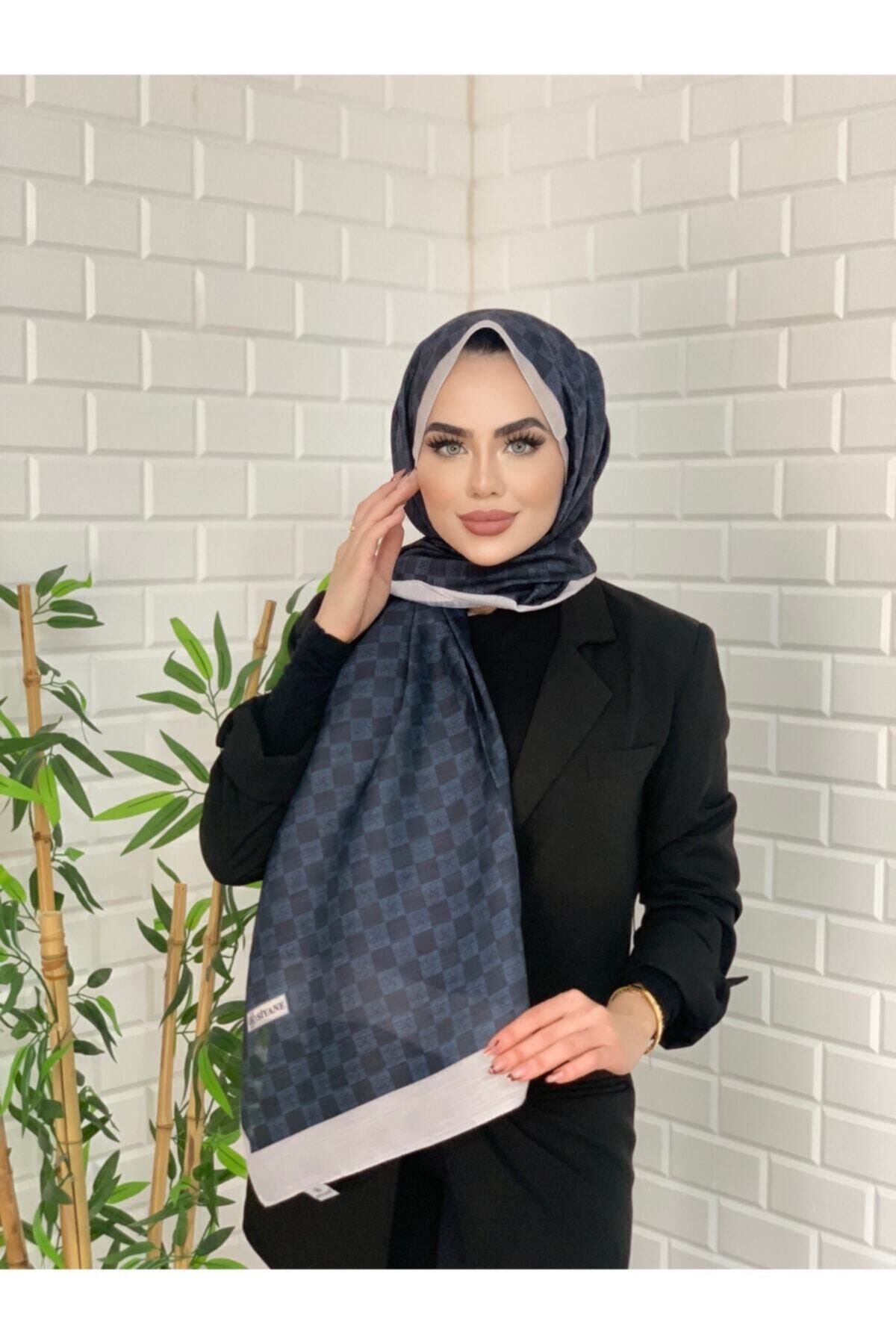 SİYANE ŞAL Siyane Dama Desenli Pamuklu Şal Siyah