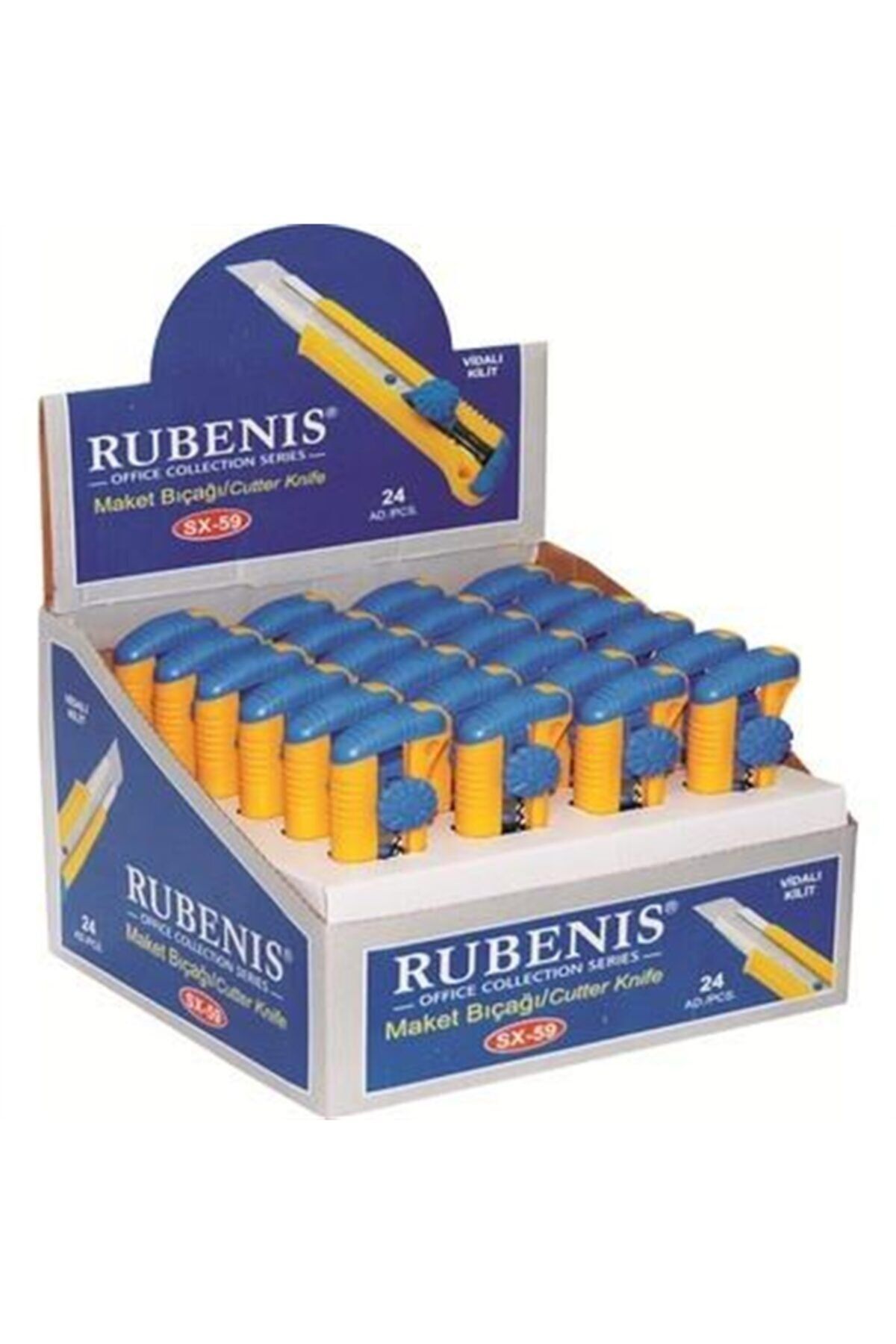 Rubenis Maket Bıçağı Sıkmalı Yedekli Geniş No:sx-59
