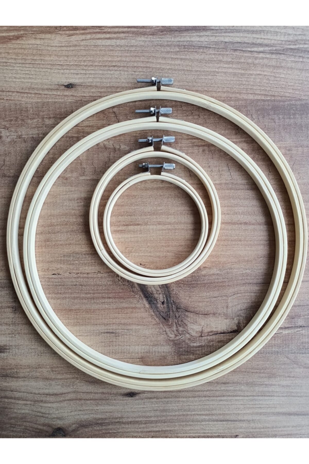 fabricorg Vidalı Ahşap 4'lü Kasnak Seti (10cm-12,5cm-26cm-30cm)