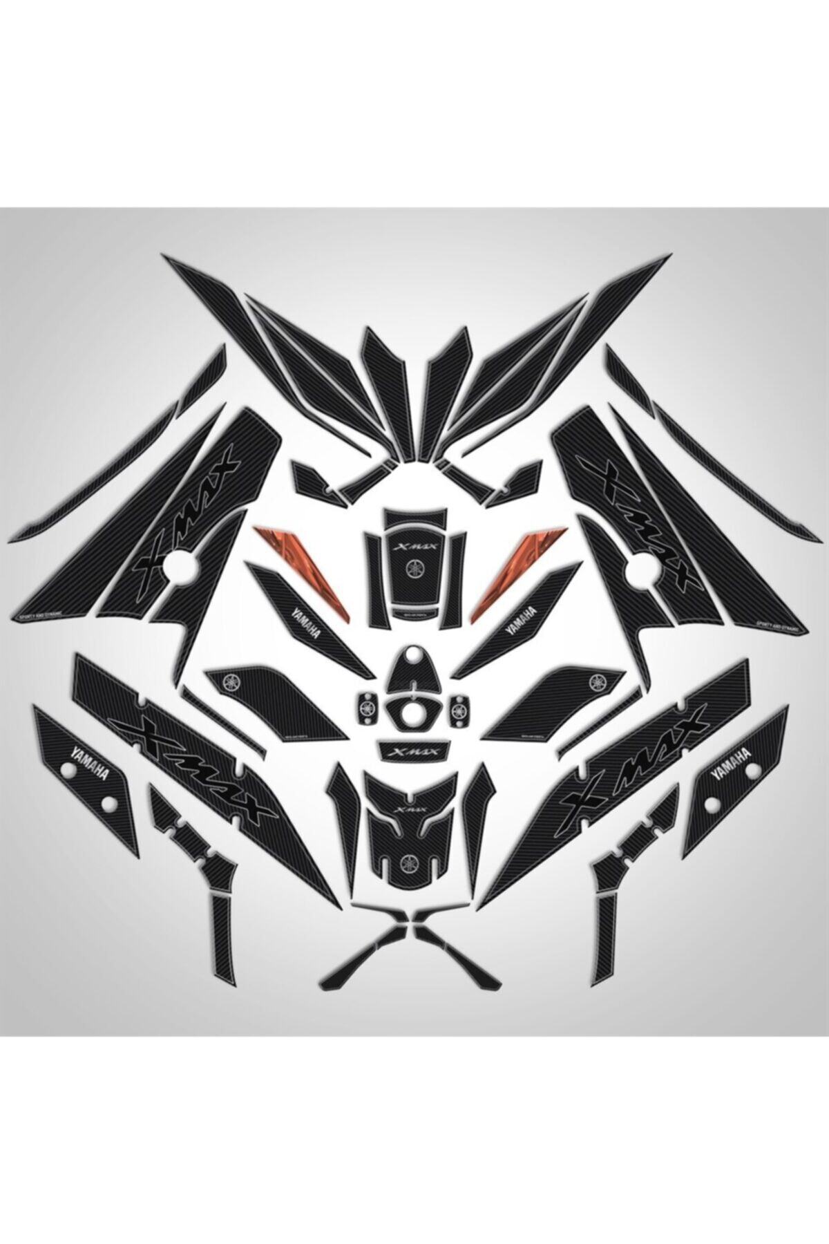 Redline Grafik Yamaha Xmax 2018-2021 Karbon Desen Full Sticker Pad Set
