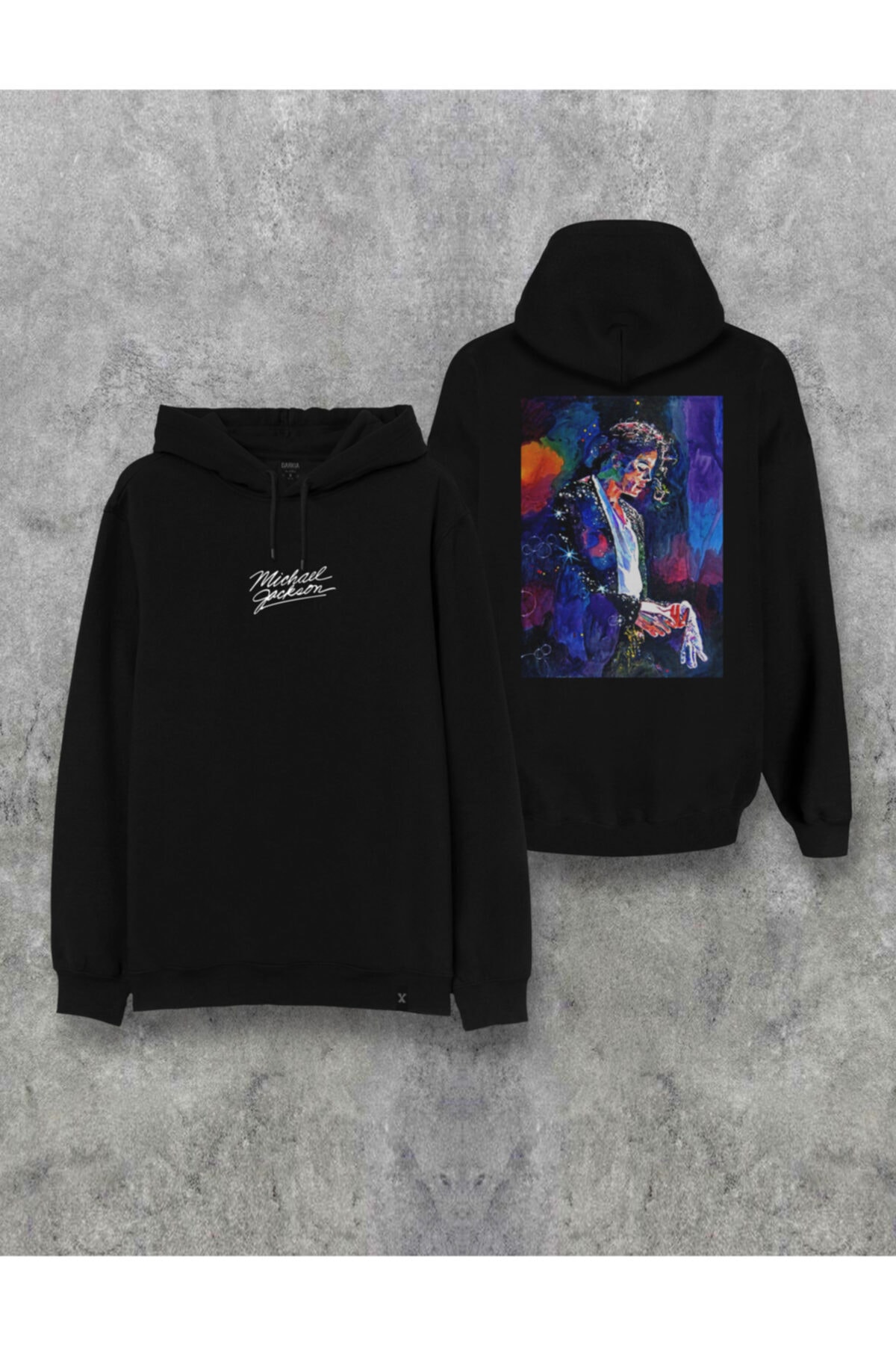Darkia Michael Jackson Imza Baskılı Kapşonlu Özel Tasarım Hoodie