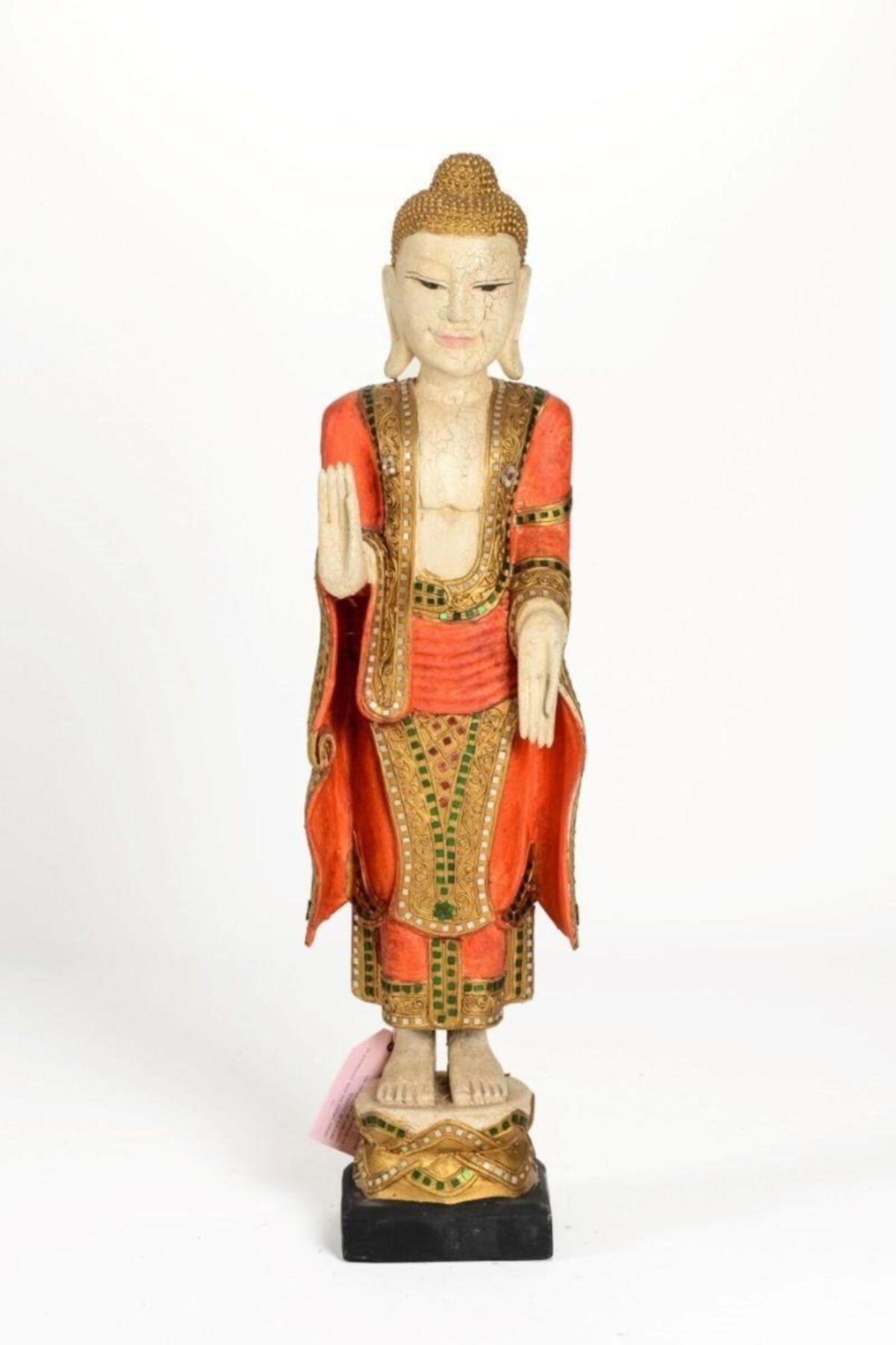 Dreamsshop Ahşap El Yapımı Huzuru Her Yerde Bulabileceğinizi Simgeleyen Duruşu Buda Heykeli Biblo 80 Cm