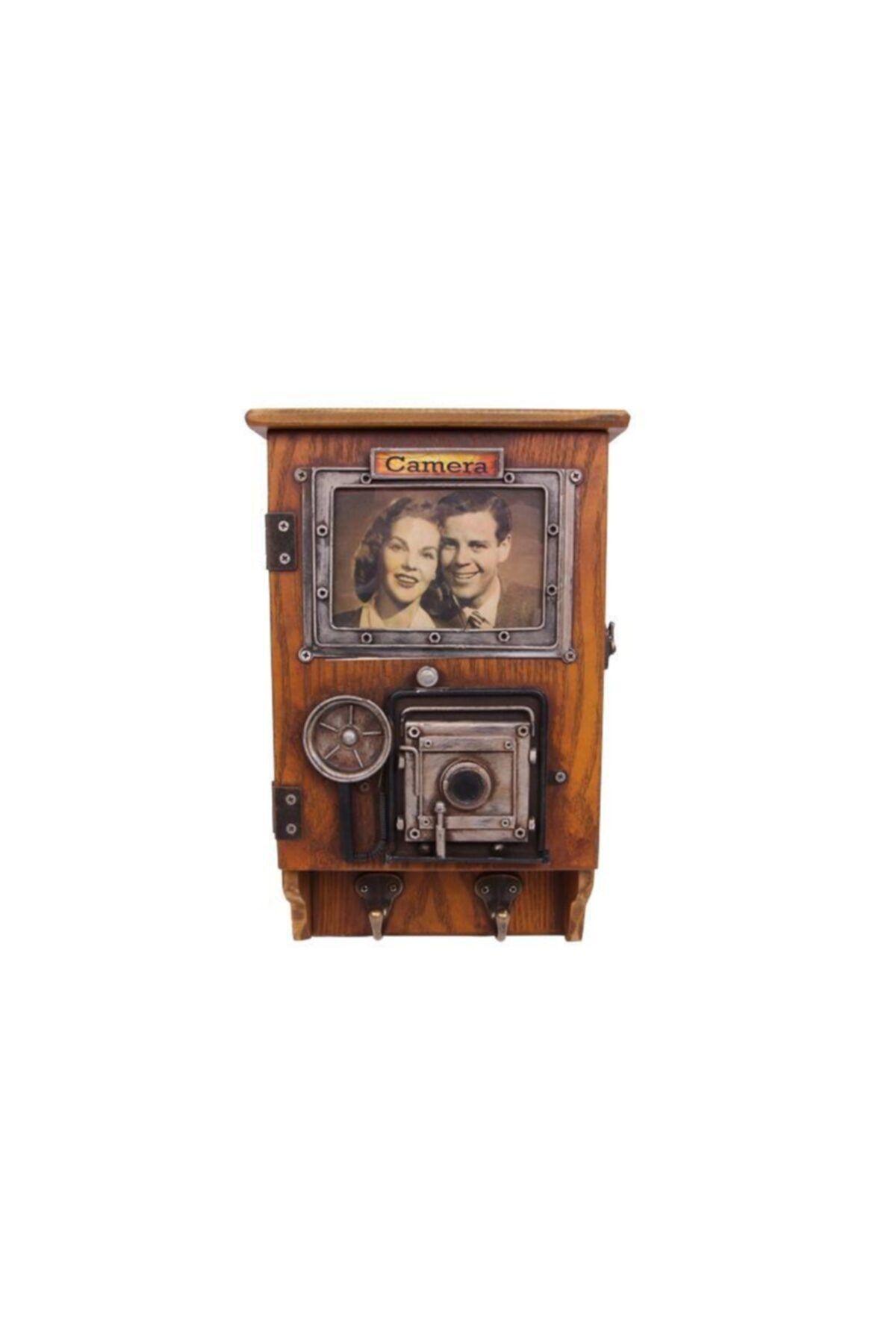 Dreamsshop Dekoratif Metal Anahtarlık Çerçeveli Fotoğraf Makinesi Dekorlu