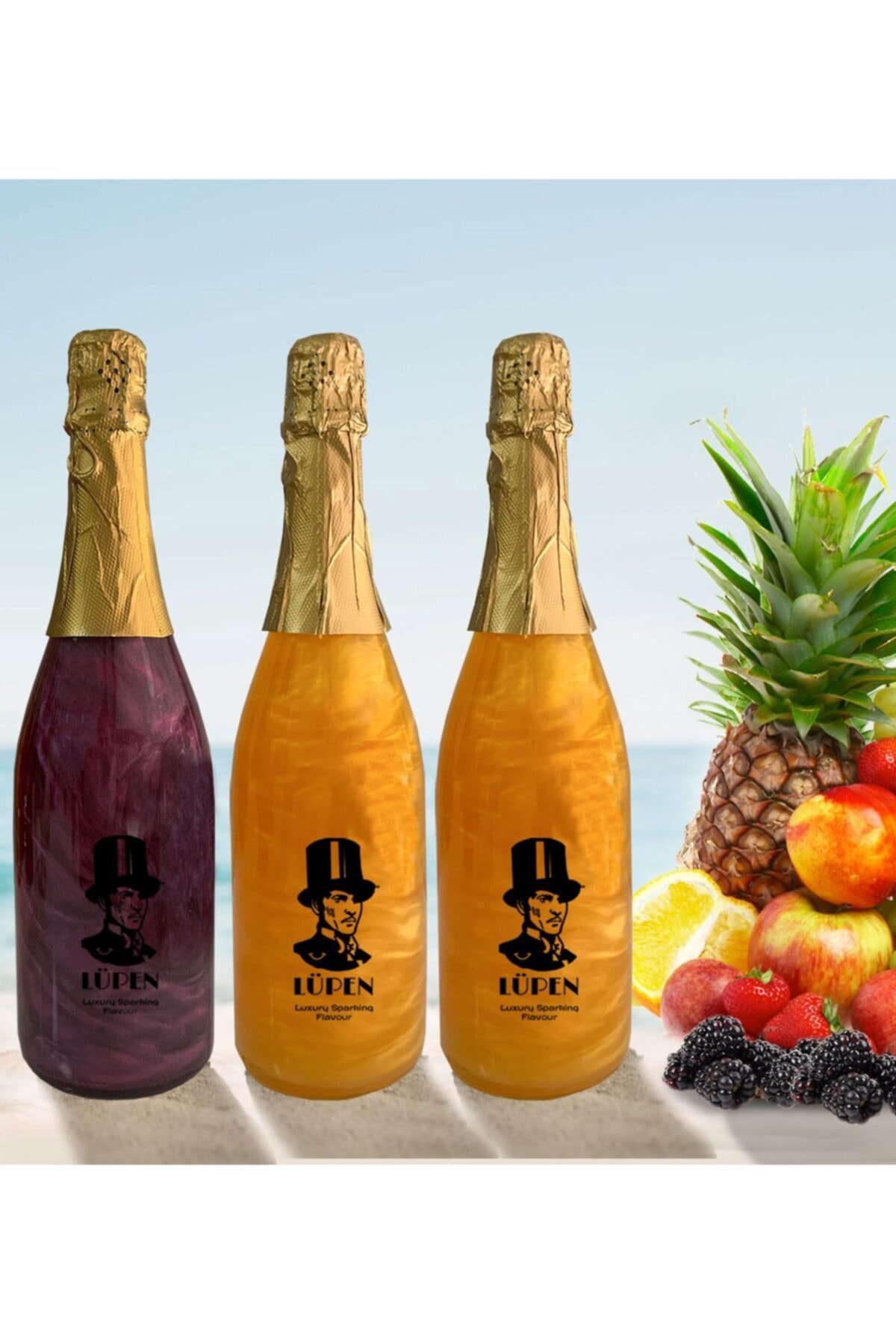 Lüpen Simli Lux Bir Böğürtlen Iki Tuttu Frutti 750 Ml Alkolsüz Gazlı İçecek 3 Adet