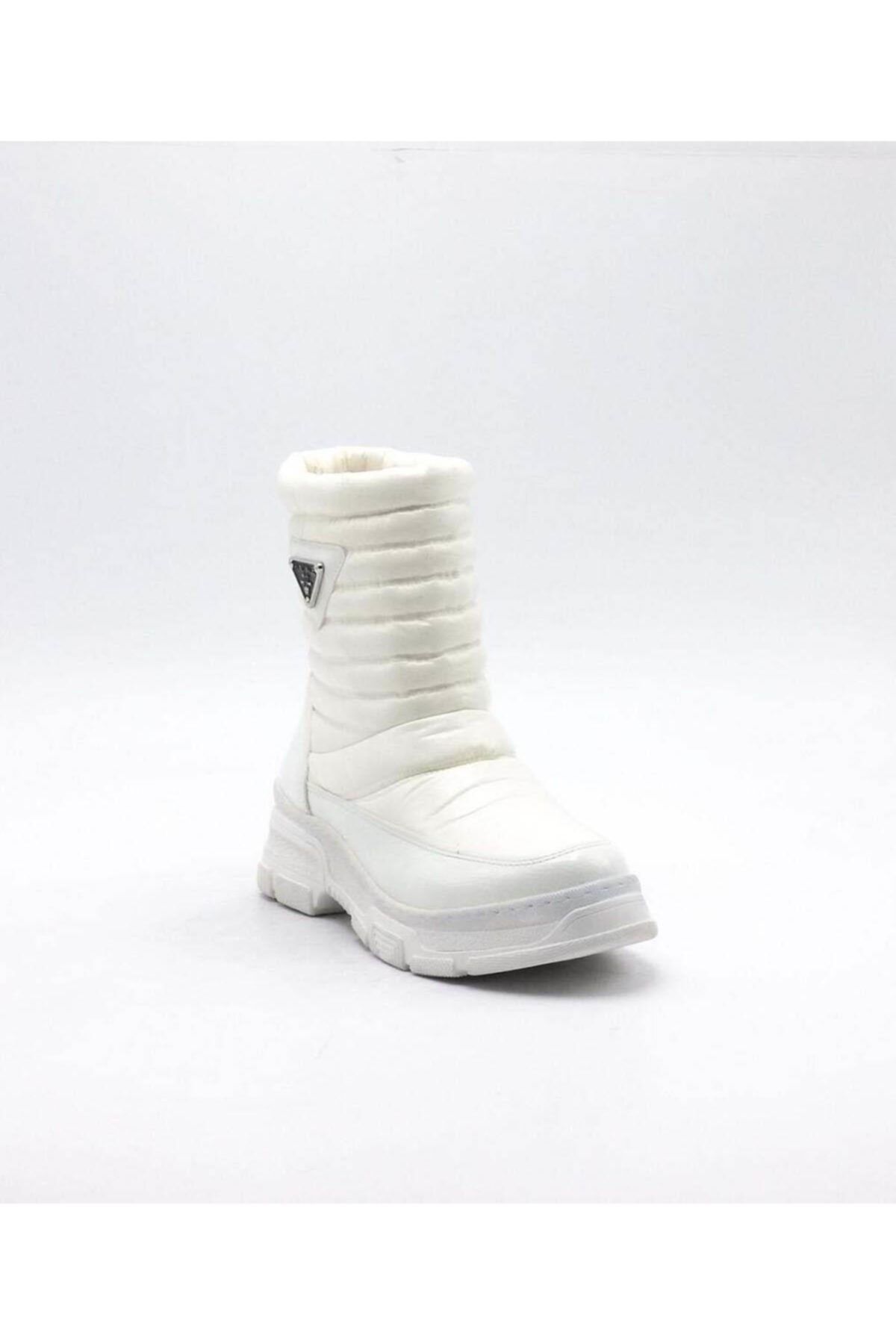 DUYGUSHOESBAG Kadın Kırışık Rugan Caprito Kar Botu