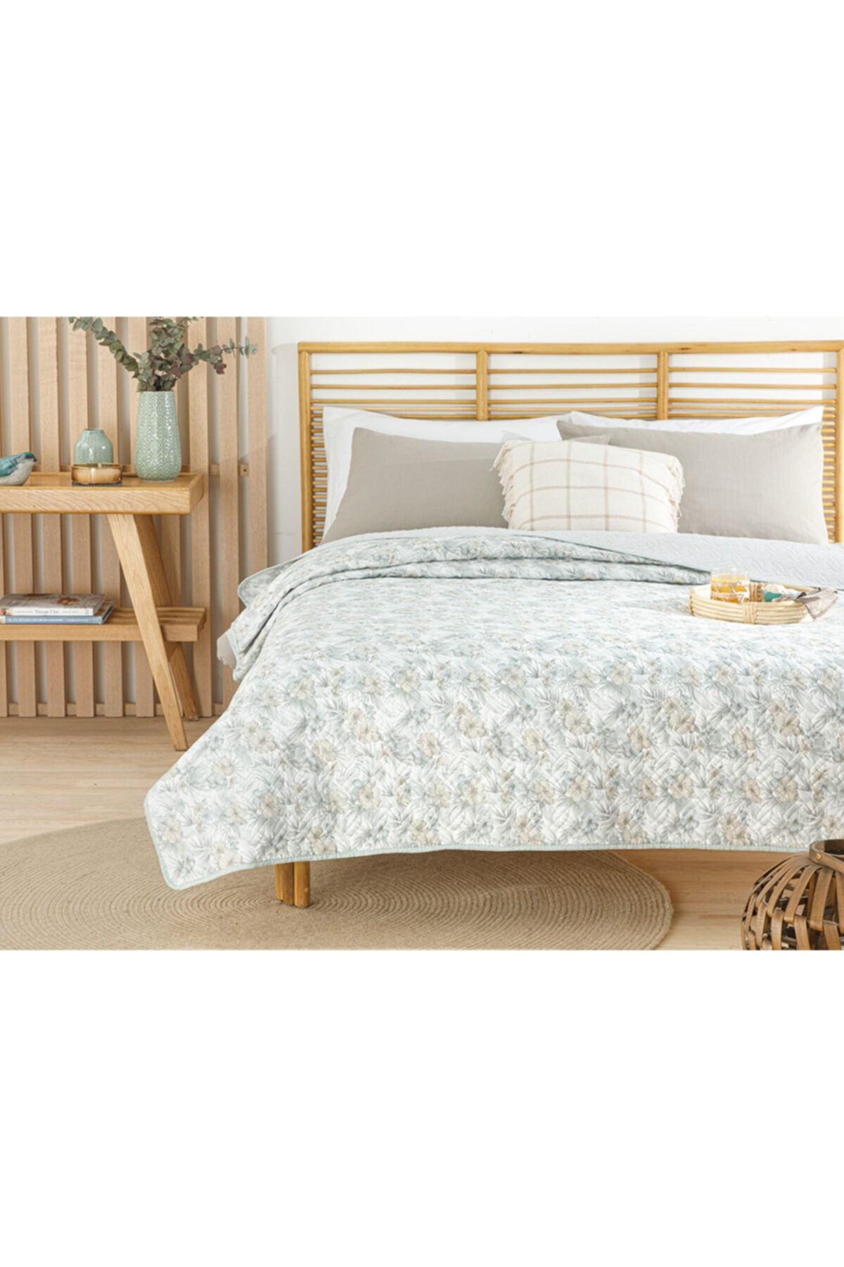 English Home Pure Hawaian King Size Çok Amaçlı Yatak Örtüsü 240x220 cm Seledon