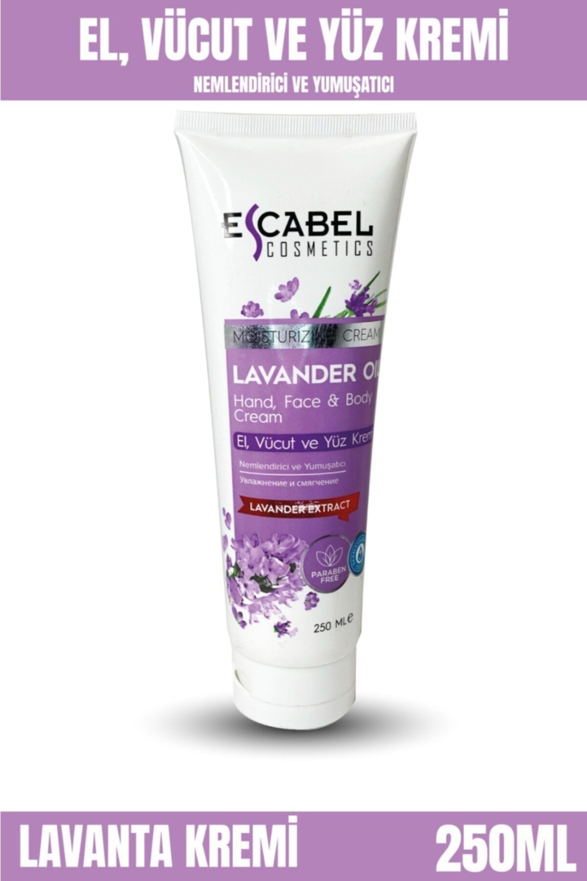 Escabel Vücut Kremi - Soft Lavanta Yağlı Cilt Besleme Ve Nemlendirici Yoğun El, Yüz Ve Vücut Kremi 250ml