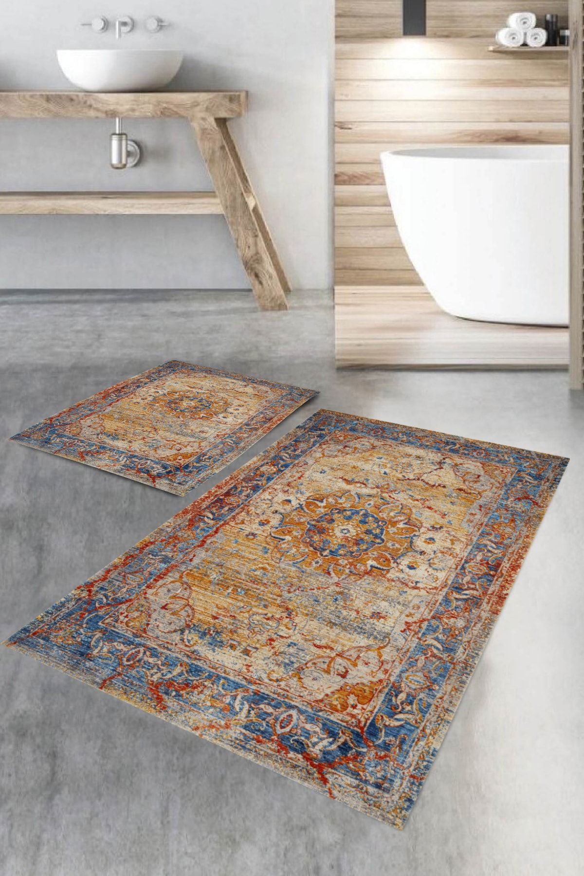 BiRKiLiM Banyo Halısı Ikili Klozet Takımı-dot-tk-hy-1254