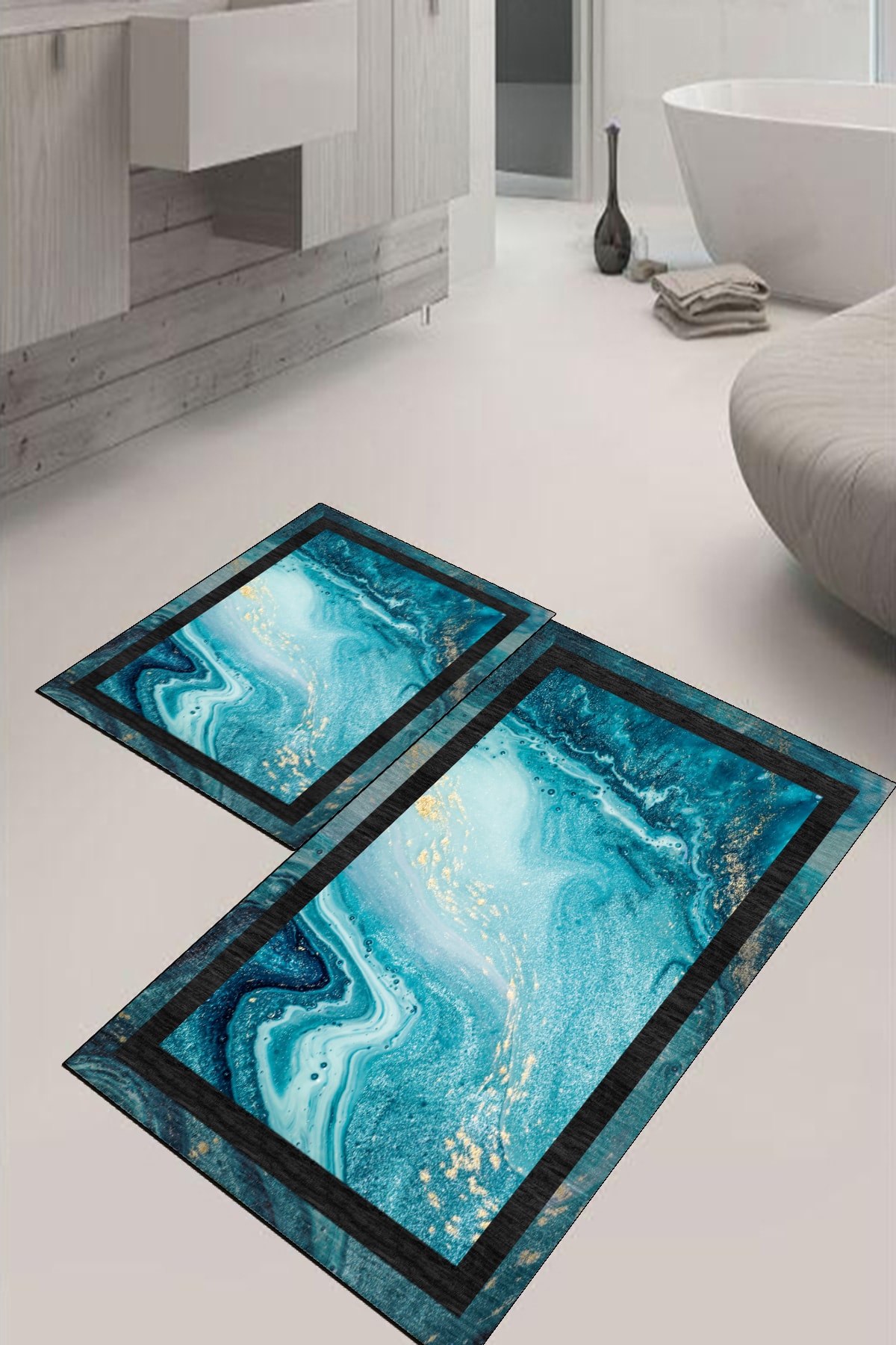BiRKiLiM Banyo Halısı Ikili Klozet Takımı Paspas Dot-tk-hs-246