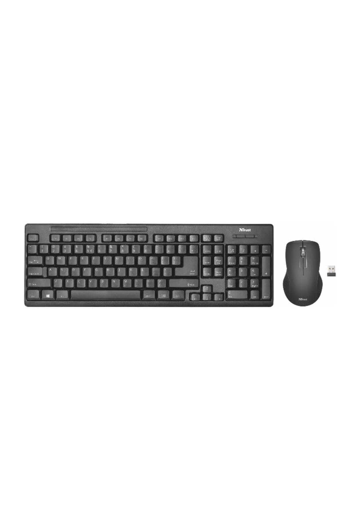 Trust 22118 Ziva Kablosuz Türkçe Q Klavye Mouse Set (Siyah)