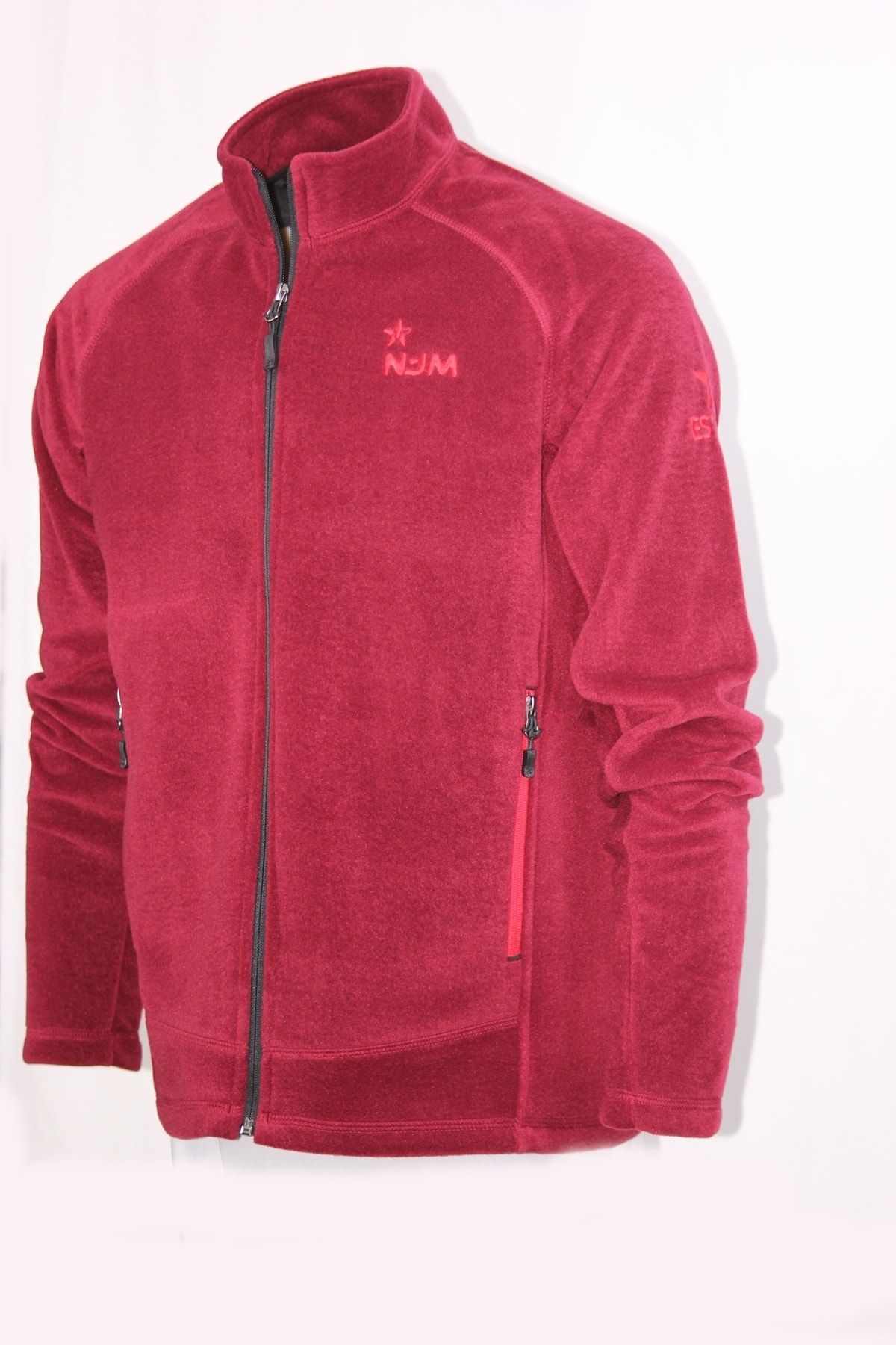 njm SPORT Njm Polar Bordo Hırka Mont Tam Fermuar Sweatshirt Slim