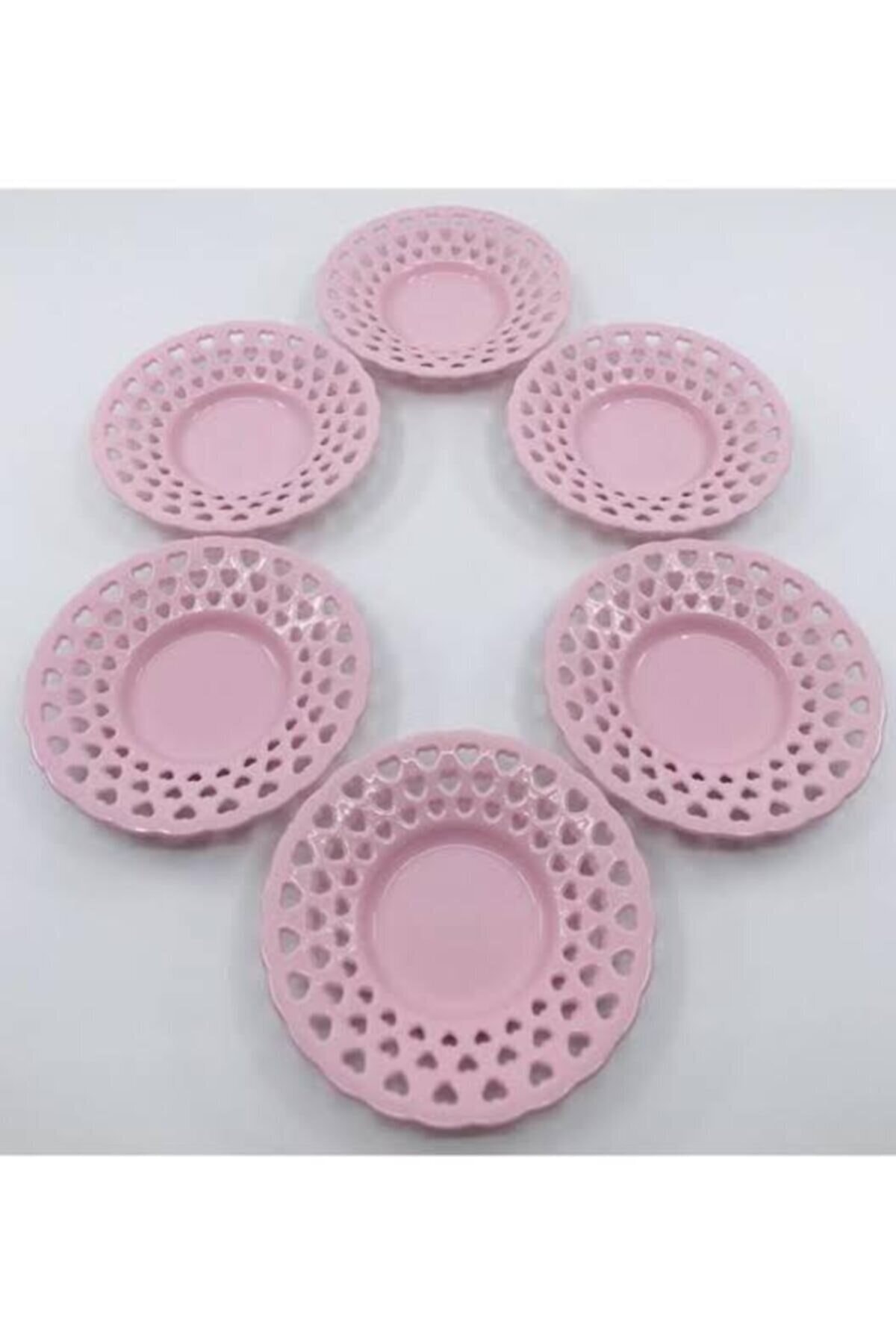 Tuğra Kırılmaz Çay Tabağı 6'lı Plastik Pembe