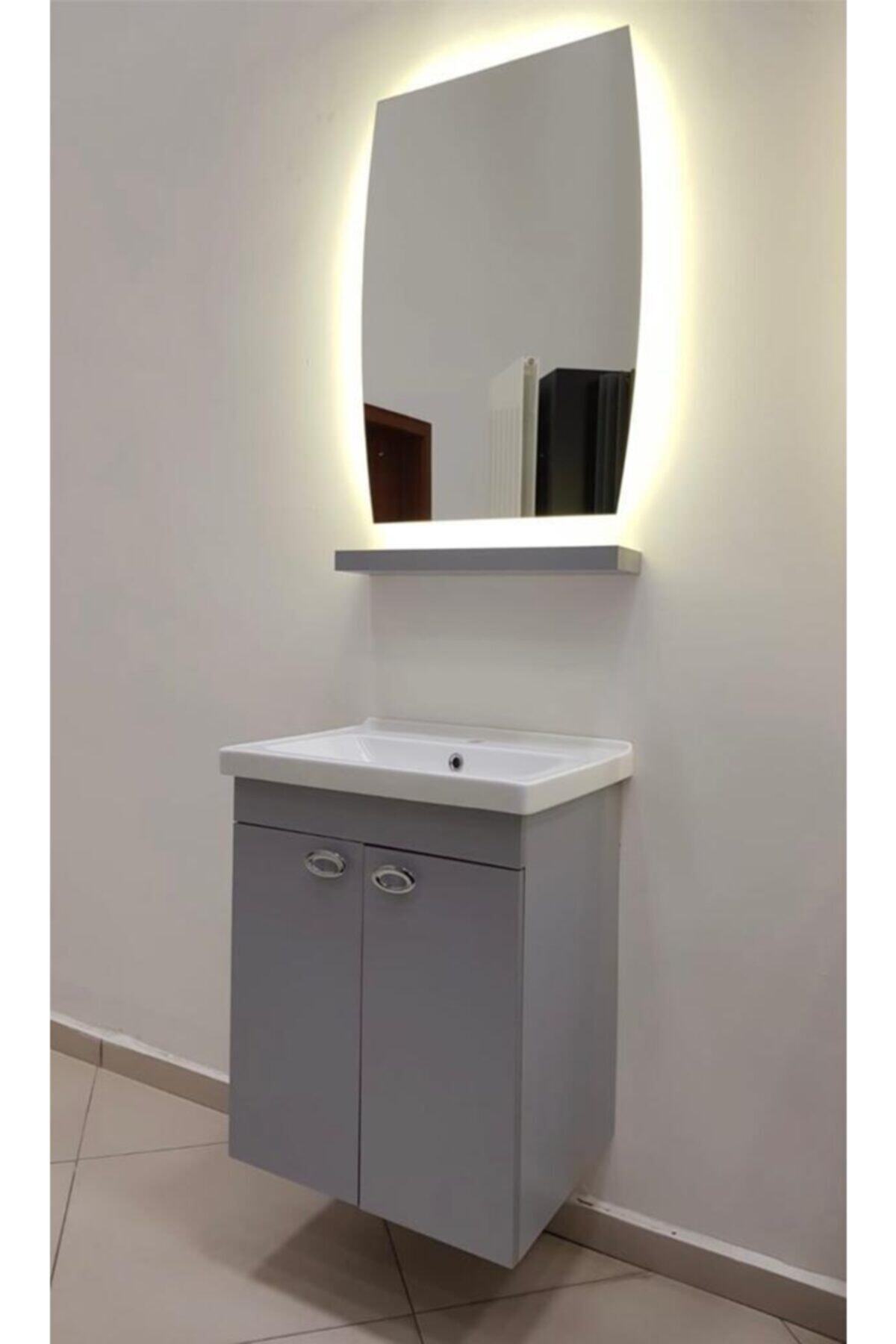 WARMA Çeşme Model Led Aynalı Banyo Dolabı
