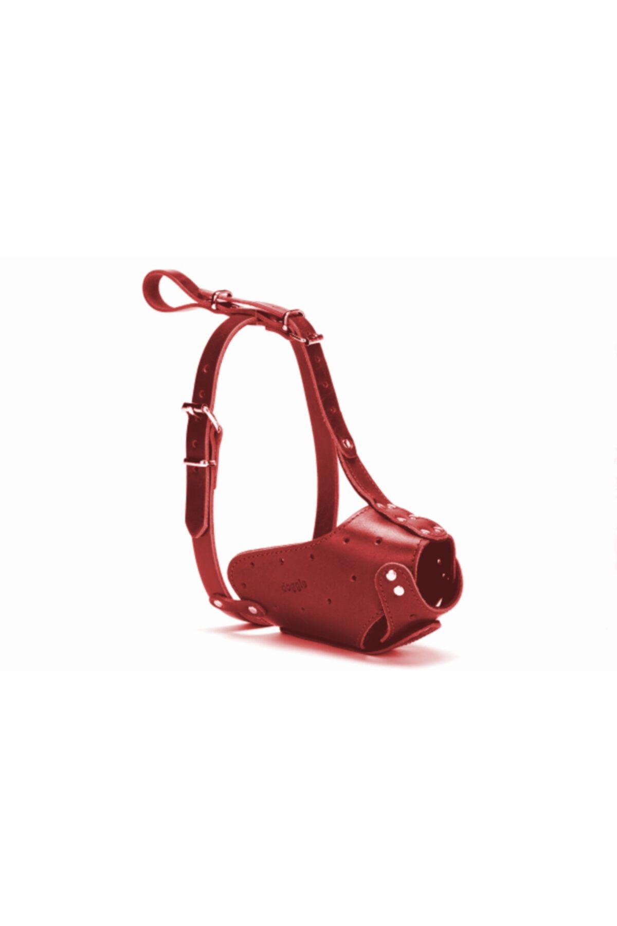 Doggie Eğitim Serisi Deri El Yapımı Uzun Burunlu Köpek Ağızlığı 1 5x45 cm Kırmızı