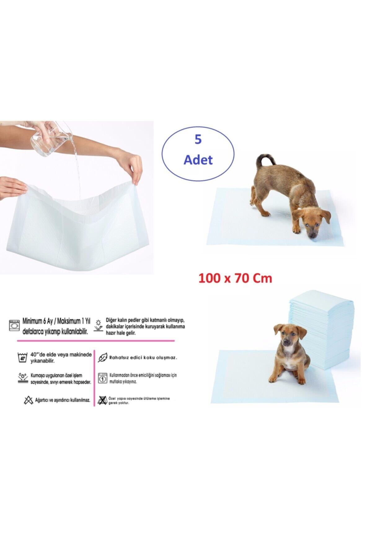 GiftMatikcenter Yıkanabilir Köpek Çiş Pedi - 100 X 70 Cm 5li Paket