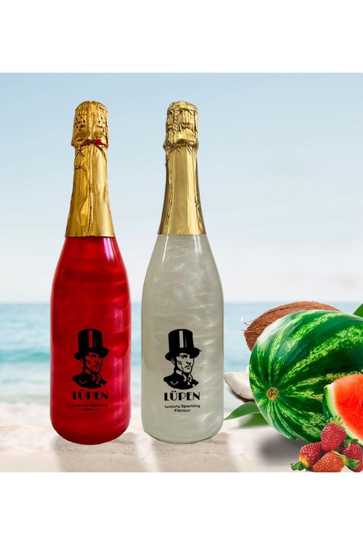 Lüpen Simli Lux Karpuz Çilek Coconat Aromalı 750 Ml Alkolsüz Gazlı İçecek 2 Adet