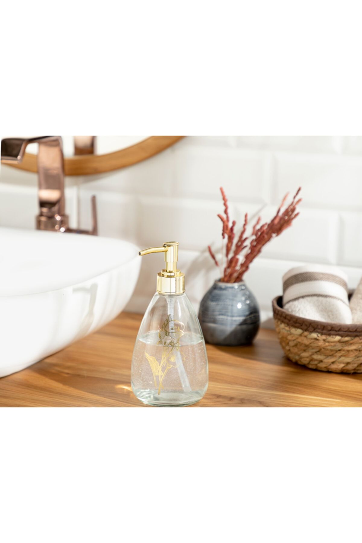 English Home Elegance Banyo Sıvı Sabunluk 9x19 Cm Gold