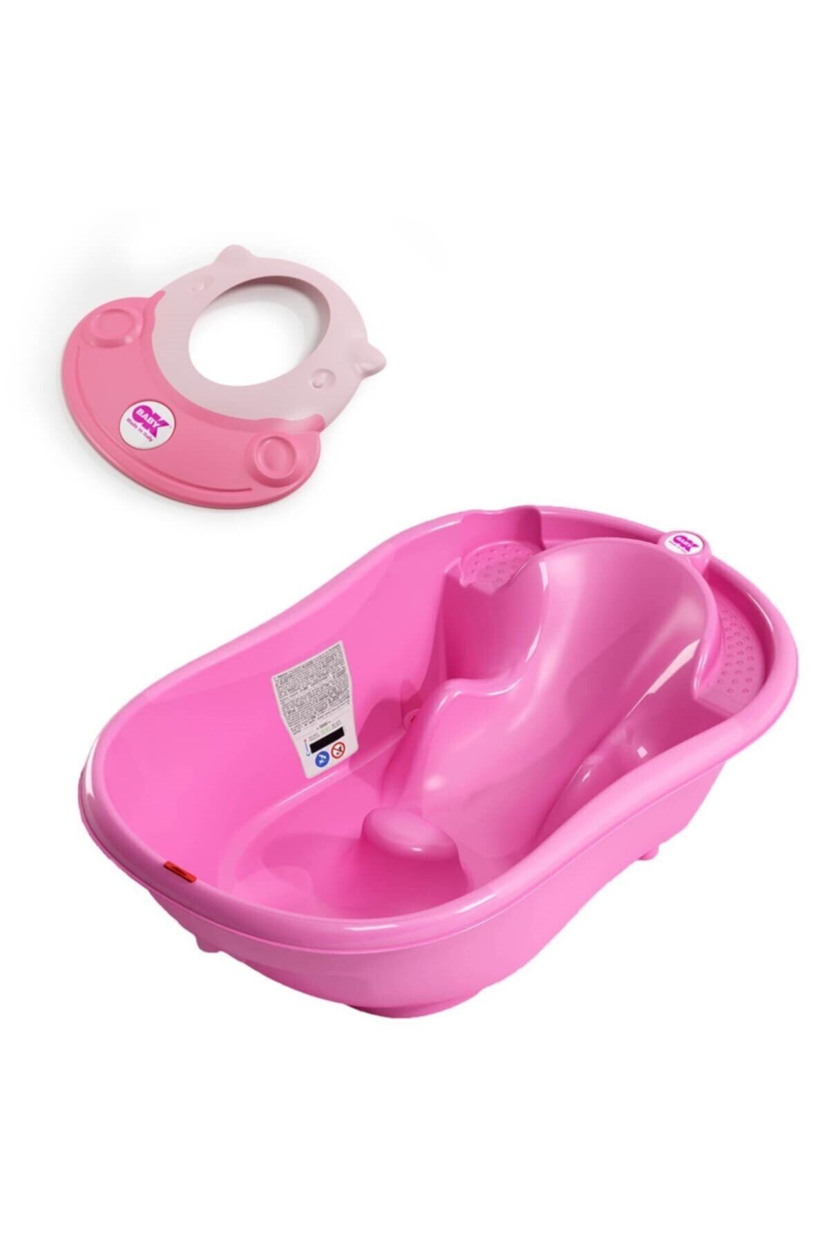 OkBabyy Onda Banyo Küveti & Hippo Banyo Siperliği Canlı Pembe
