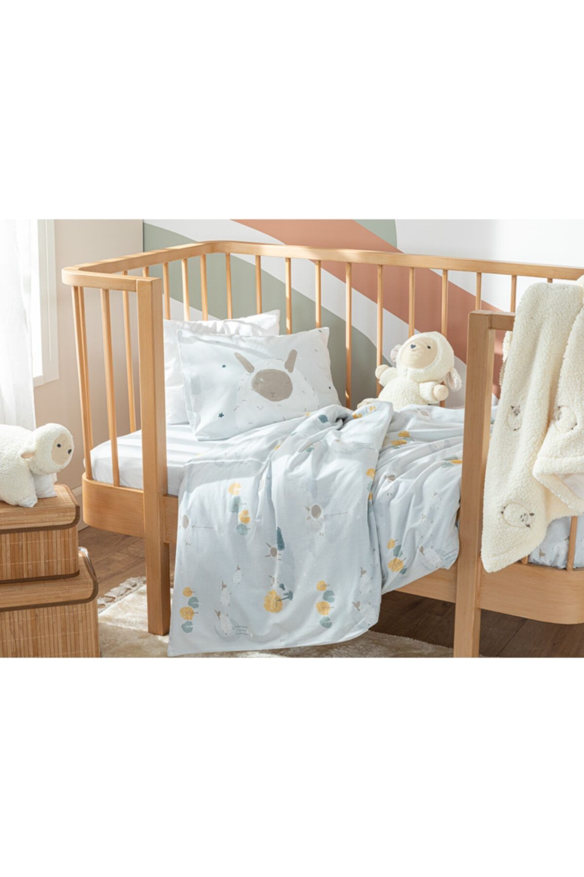 English Home Little Lamb Pamuklu Bebe Nevresim Takımı 100x150 Cm Beyaz