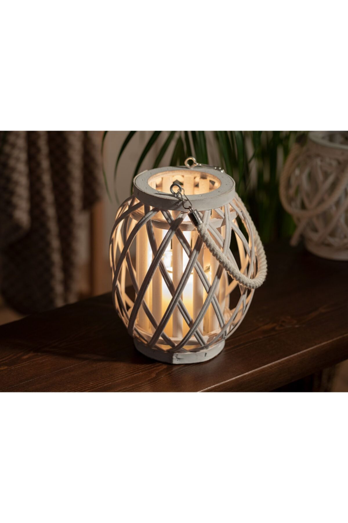 English Home Shiny Bambu Fener 17x22cm Beyaz