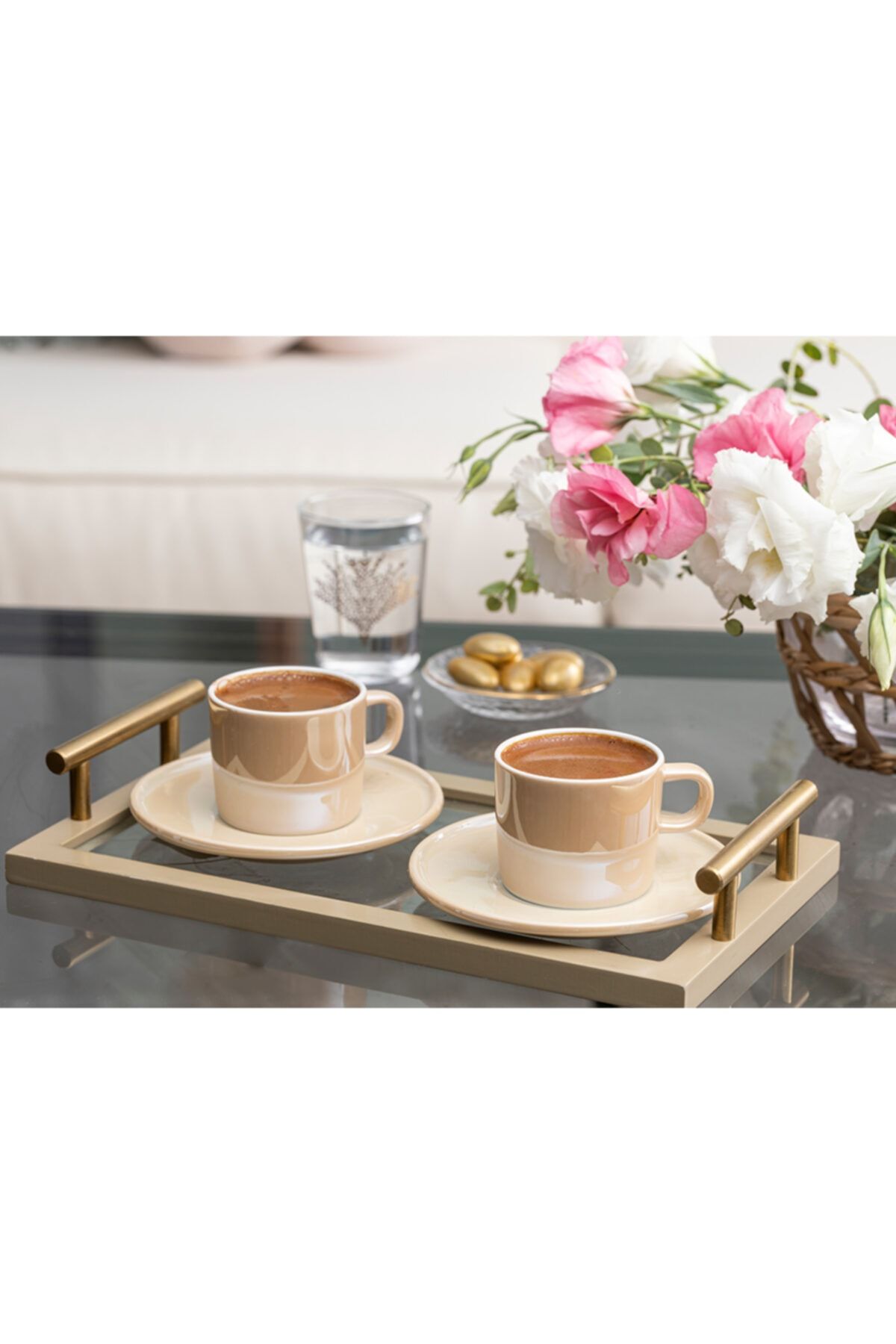 English Home Lola Porselen 2'li Kahve Fıncan Takımı 80 ml Sütlü Kahve